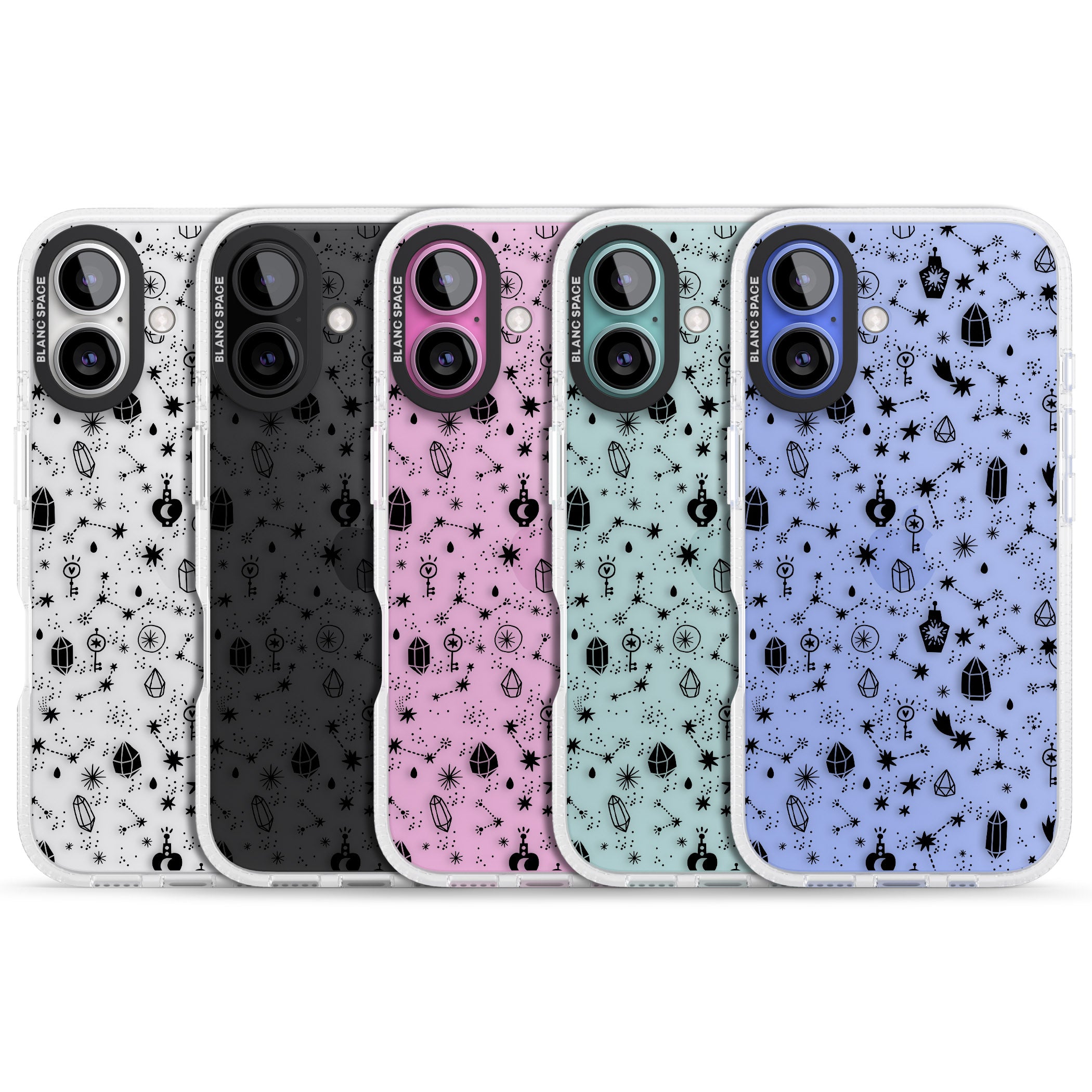 Black Magic iPhone 16 / 16 Plus Clear Case Impact Air - Blanc Space