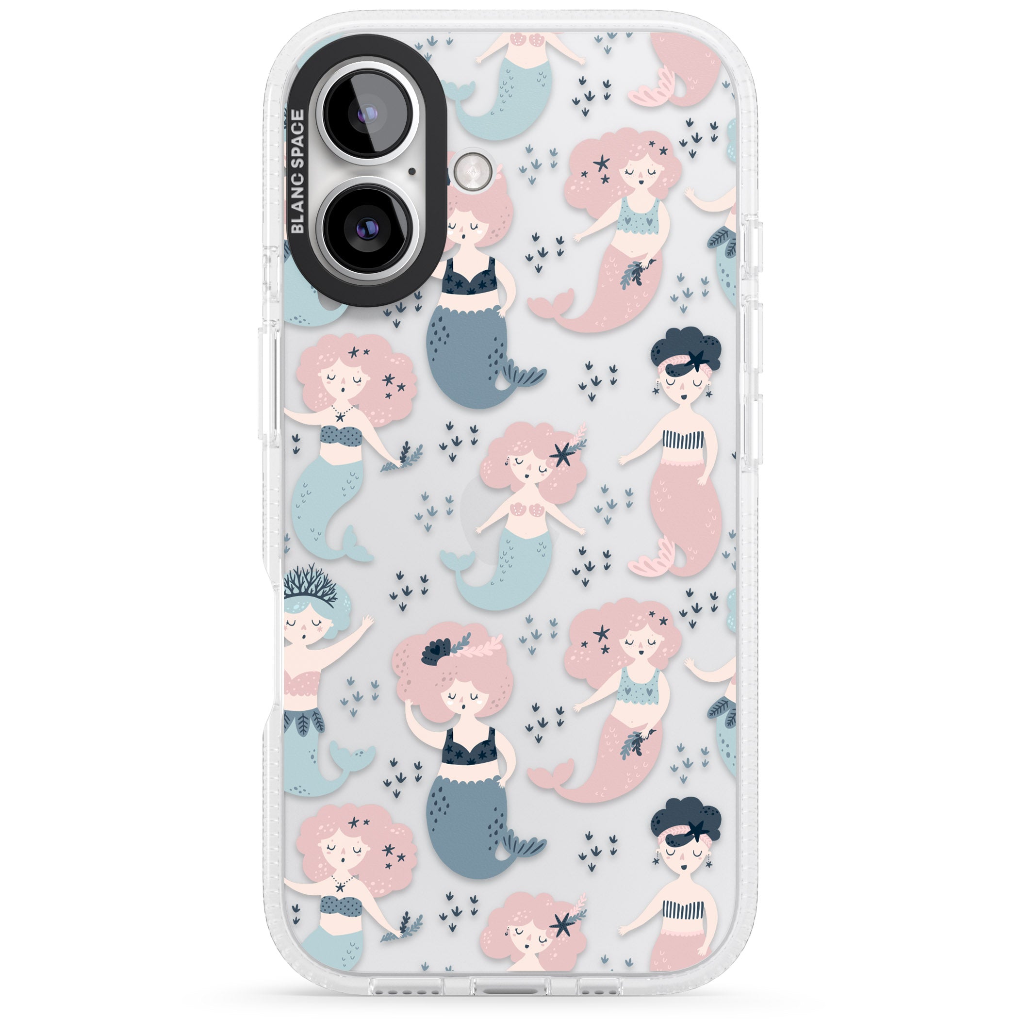 Under The Sea Mermaids (Clear) iPhone 16 / 16 Plus Clear Case Impact Air - Blanc Space