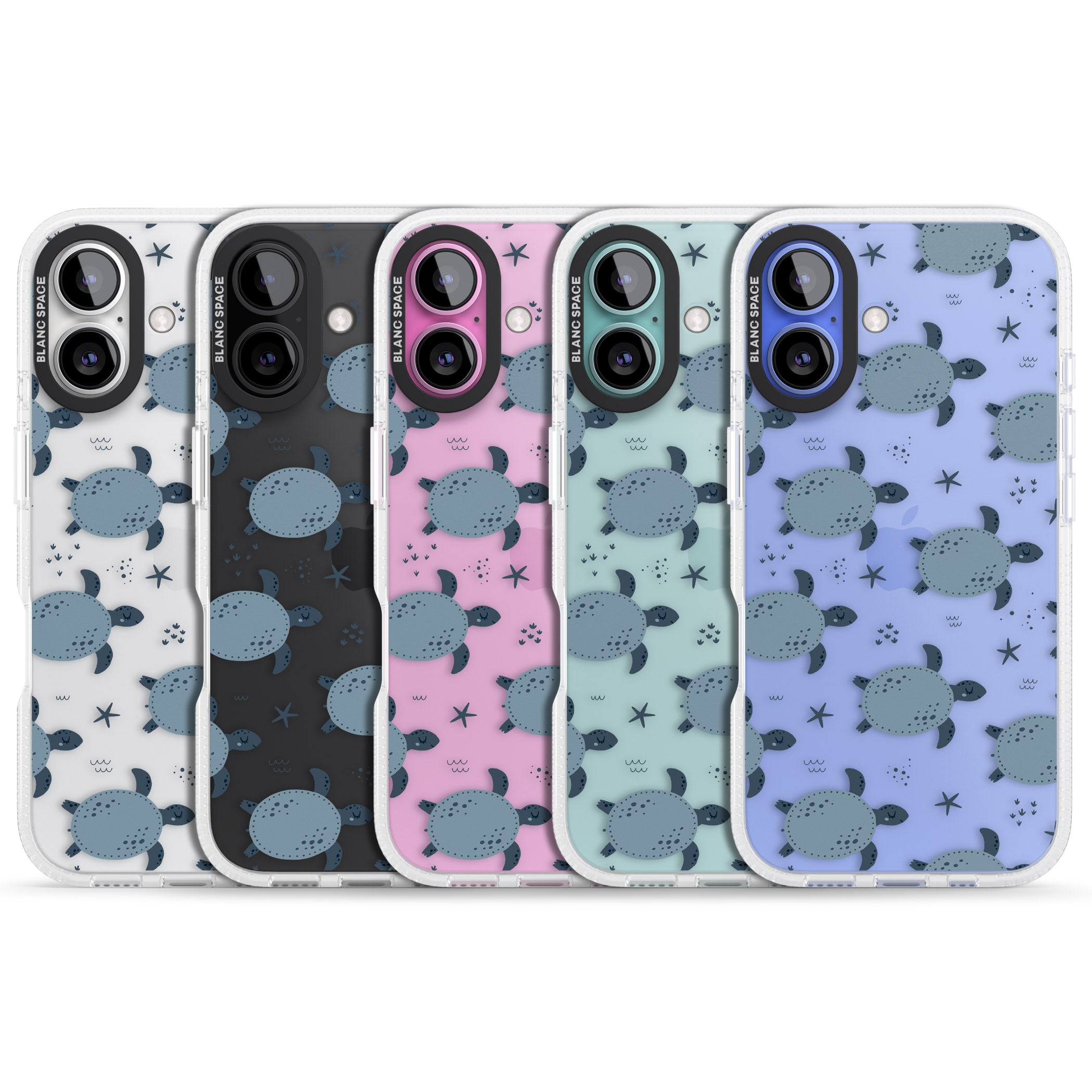 Under The Sea Patterns Sea Turtles (Clear) iPhone 16 / 16 Plus Clear Case Impact Air - Blanc Space