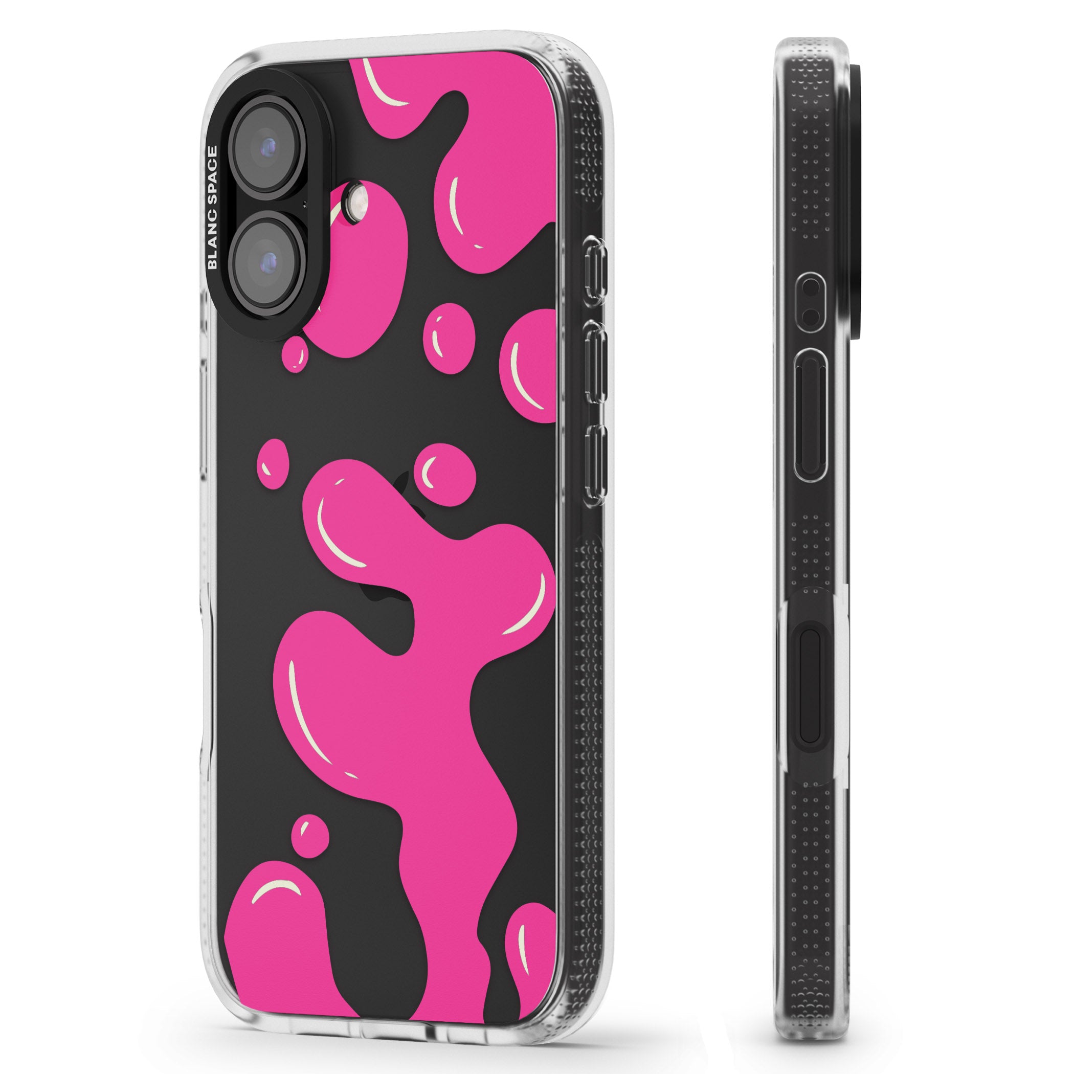 Pink Lava Lamp iPhone 16 / 16 Plus Clear Case Impact Air - Blanc Space