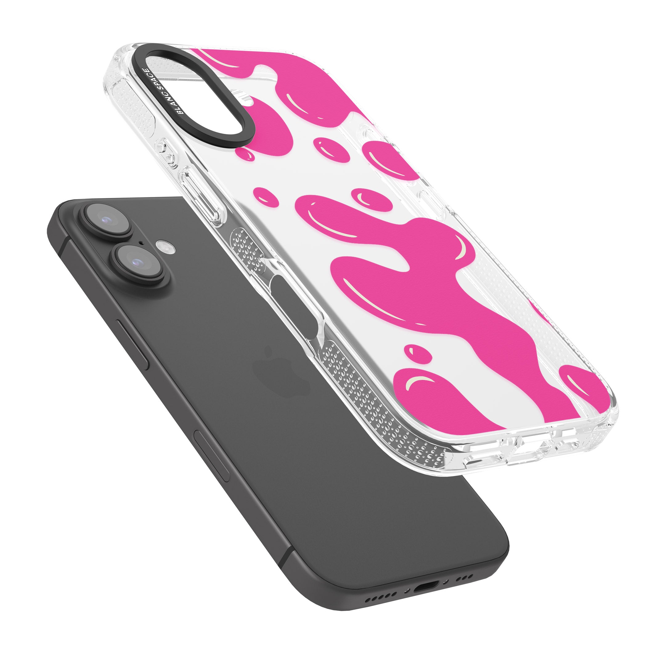 Pink Lava Lamp iPhone 16 / 16 Plus Clear Case Impact Air - Blanc Space