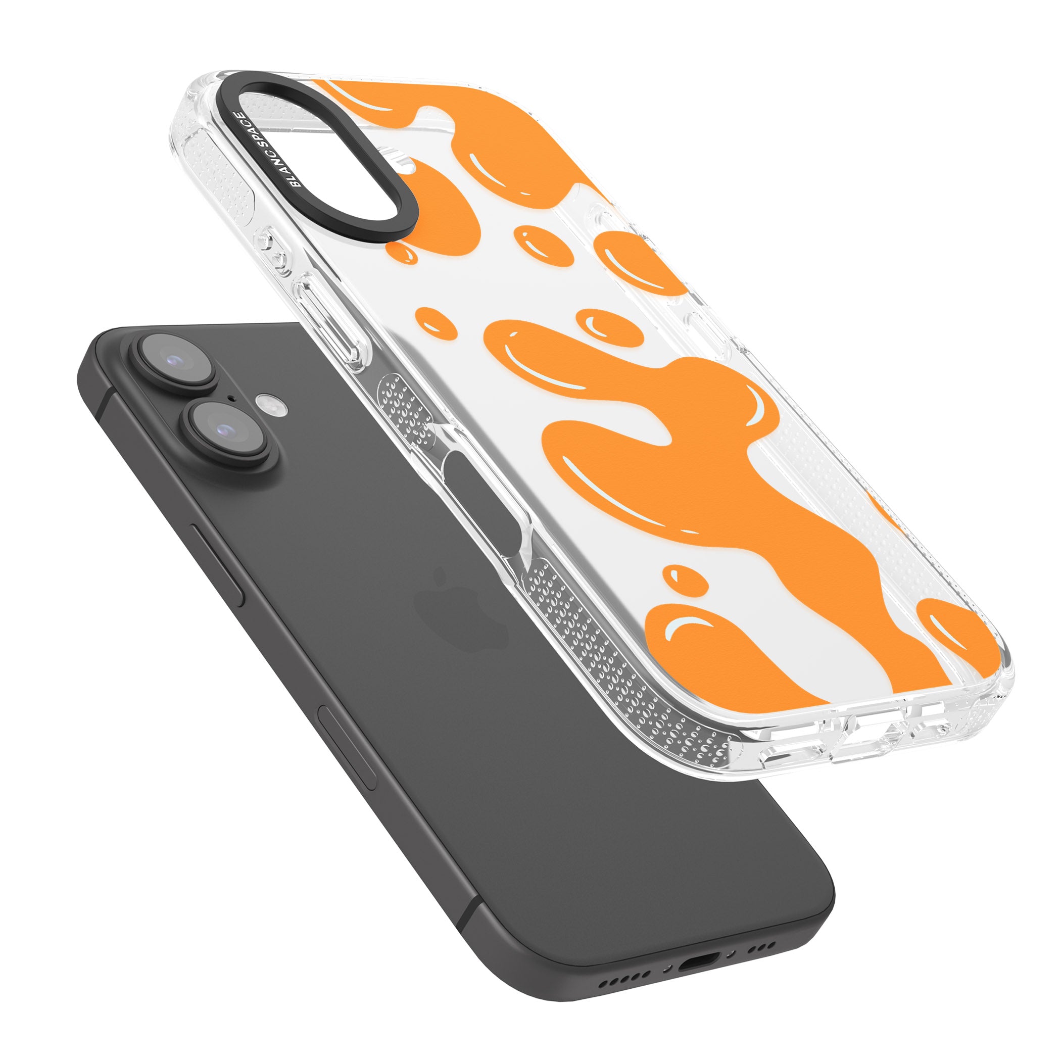 Orange Lava Lamp iPhone 16 / 16 Plus Clear Case Impact Air - Blanc Space