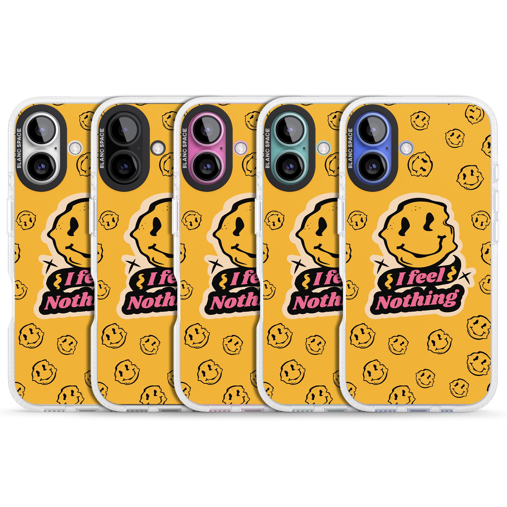 I feel nothing iPhone 16 / 16 Plus Clear Case Impact Air - Blanc Space