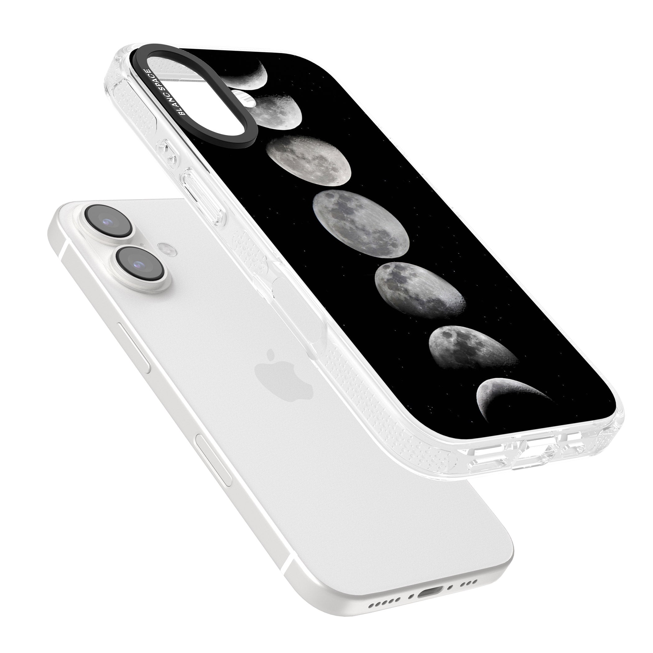 Phases Of The Moon iPhone 16 / 16 Plus Clear Case Impact Air - Blanc Space