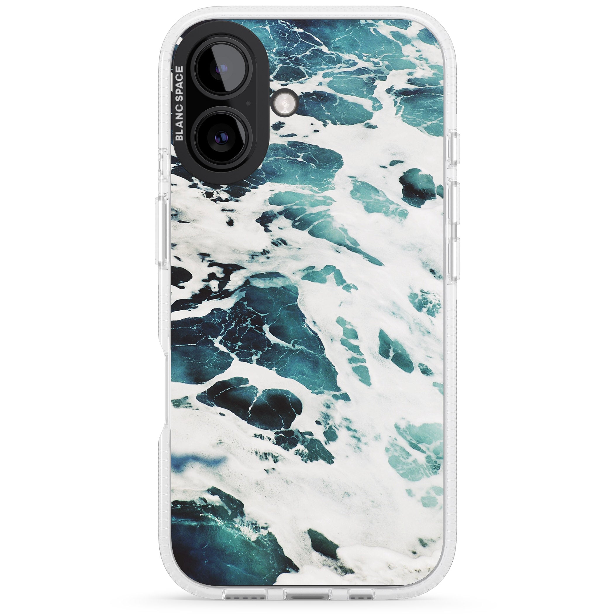 Ocean Waves Photograph iPhone 16 / 16 Plus Clear Case Impact Air - Blanc Space