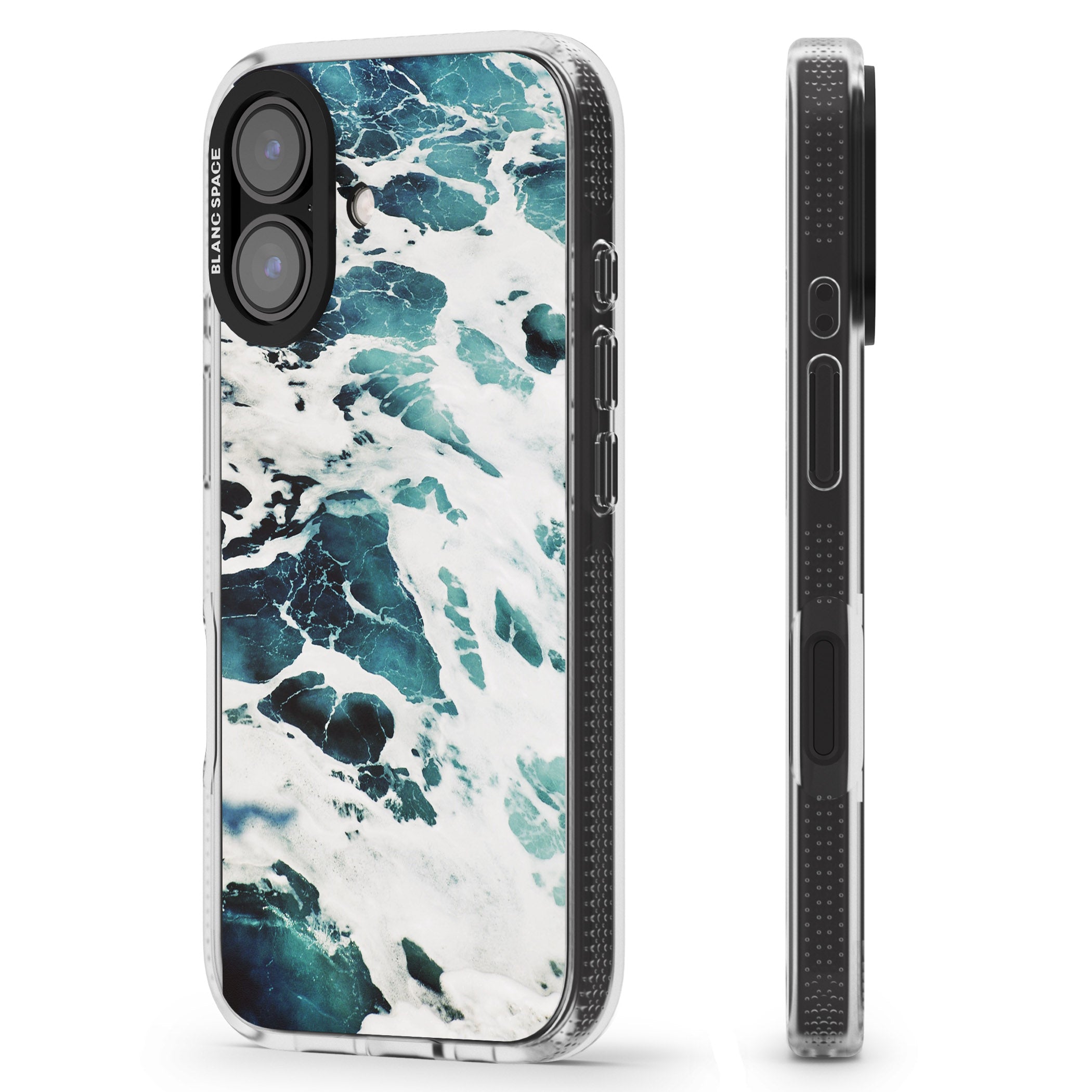 Ocean Waves Photograph iPhone 16 / 16 Plus Clear Case Impact Air - Blanc Space