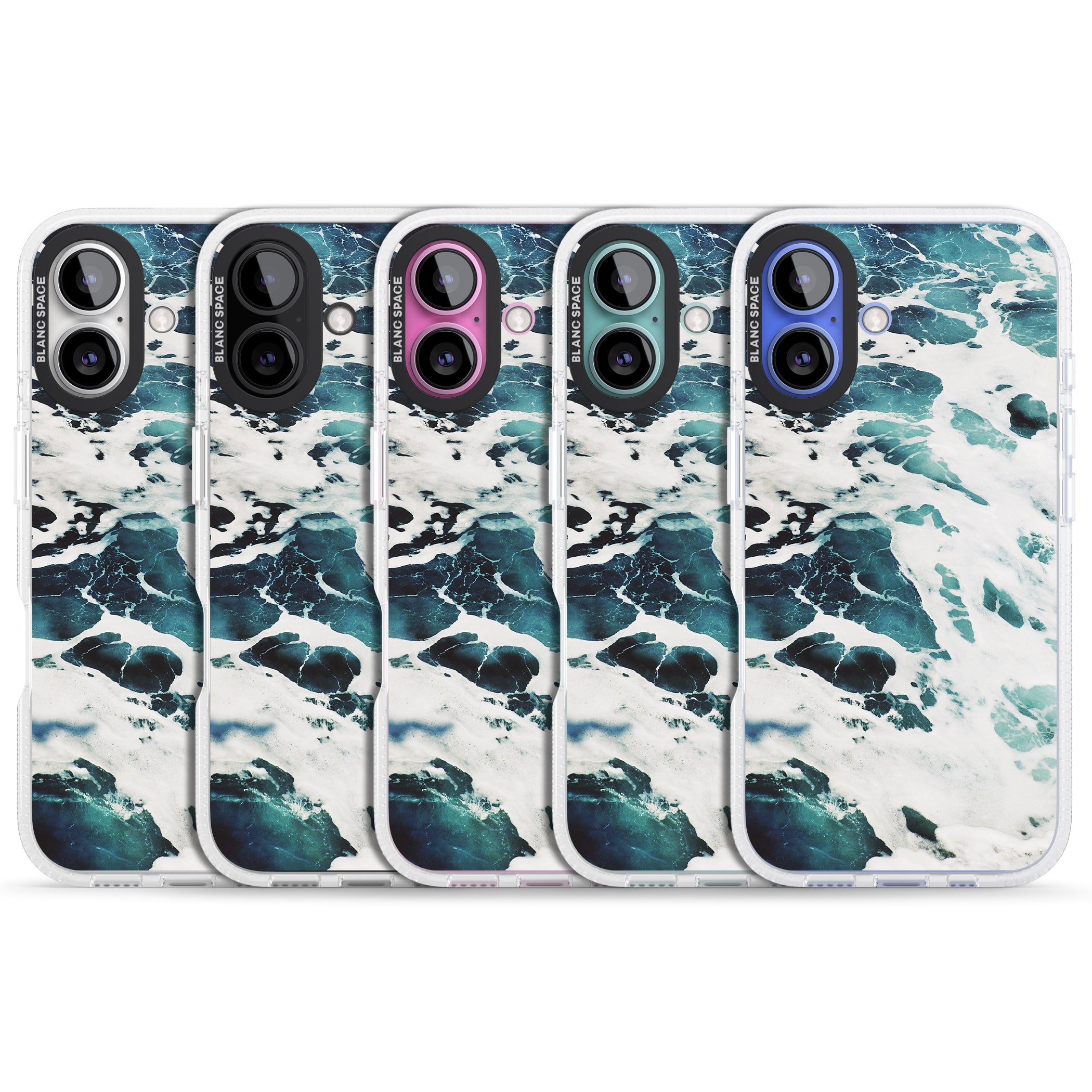 Ocean Waves Photograph iPhone 16 / 16 Plus Clear Case Impact Air - Blanc Space
