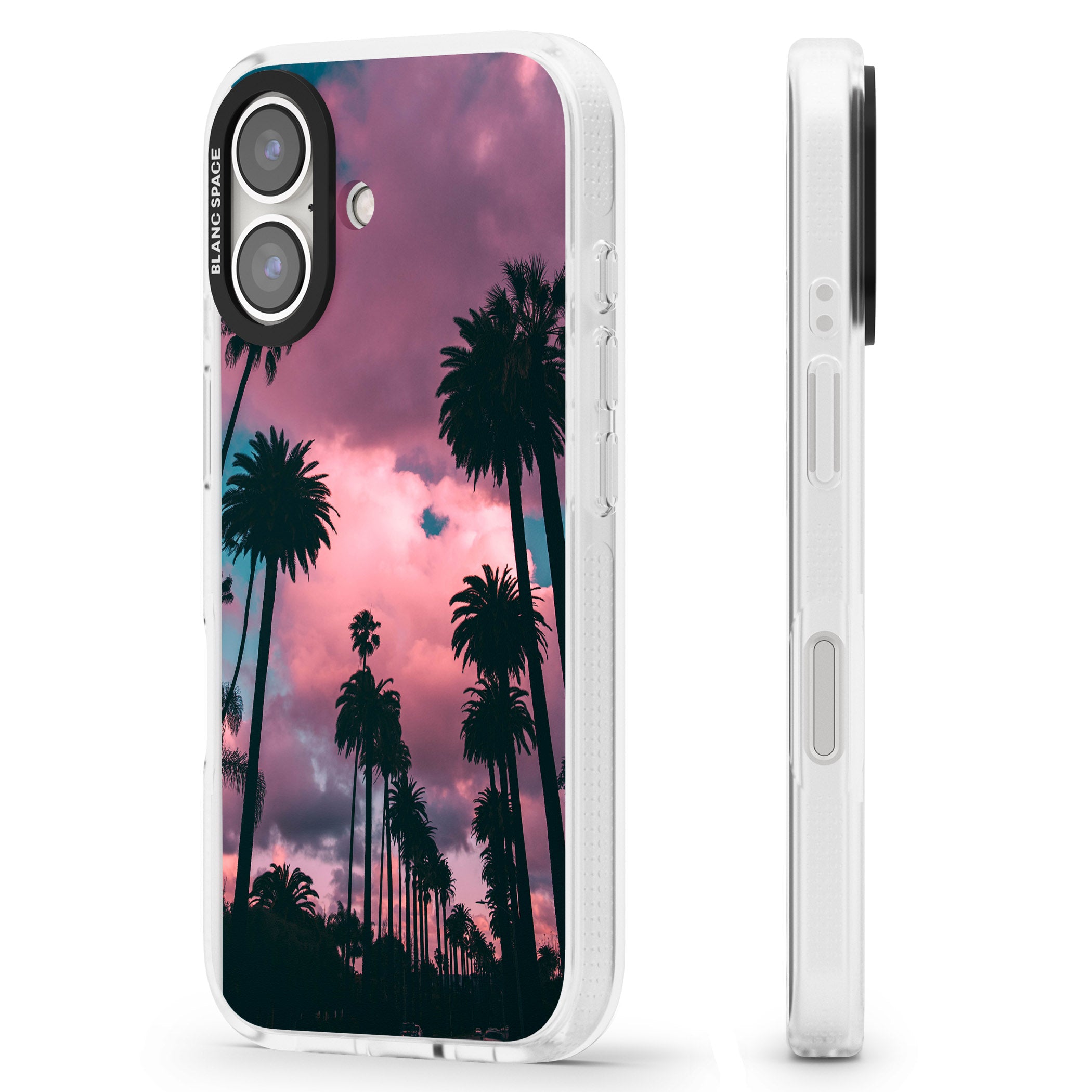 Palm Tree Sunset Photograph iPhone 16 / 16 Plus Clear Case Impact Air - Blanc Space