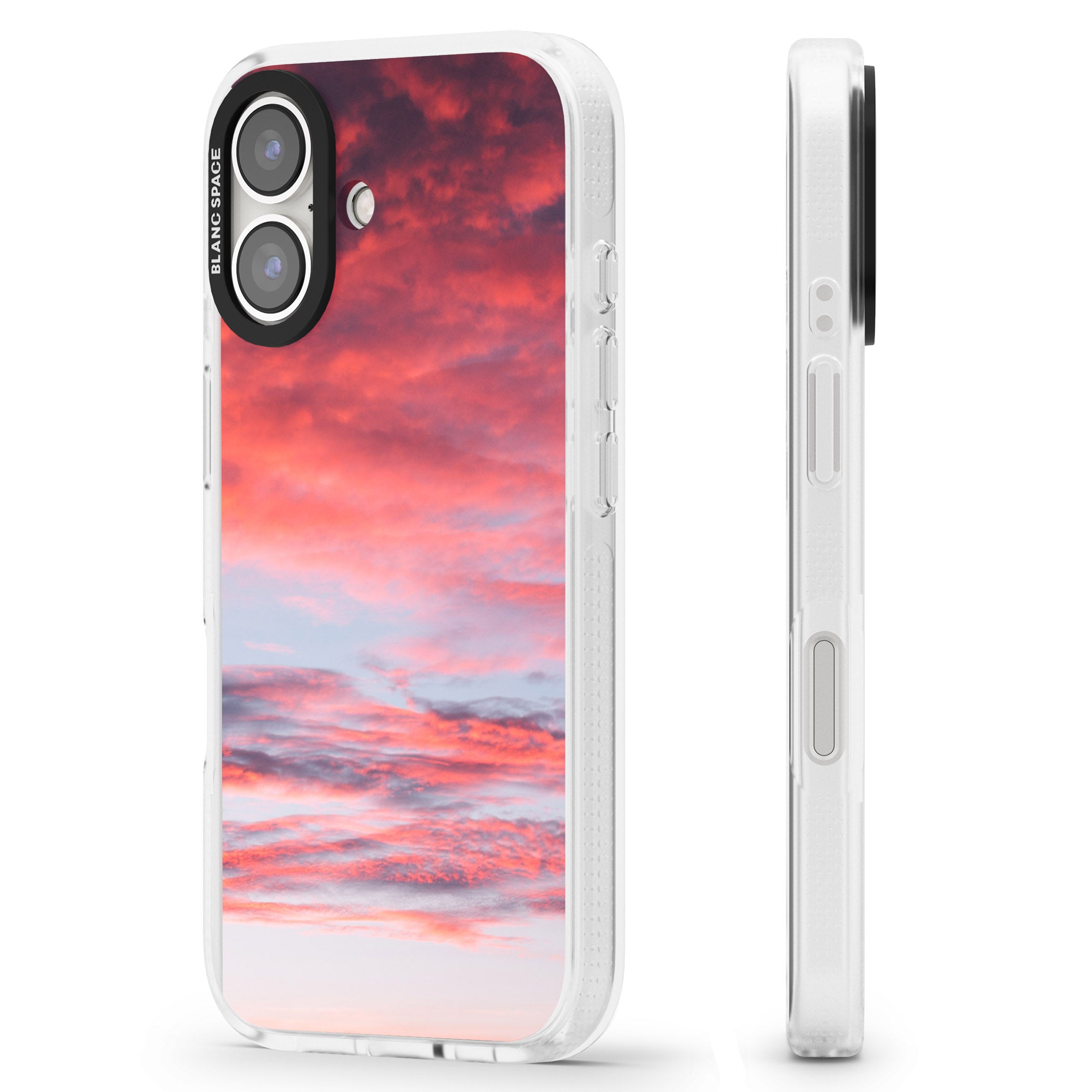 Pink Cloudy Sunset Photograph iPhone 16 / 16 Plus Clear Case Impact Air - Blanc Space