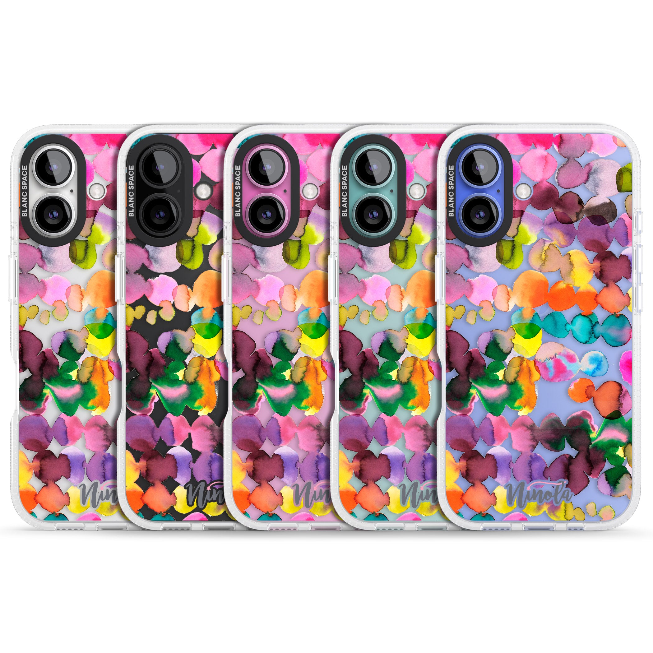 Ink Bleeding Dots iPhone 16 / 16 Plus Clear Case Impact Air - Blanc Space