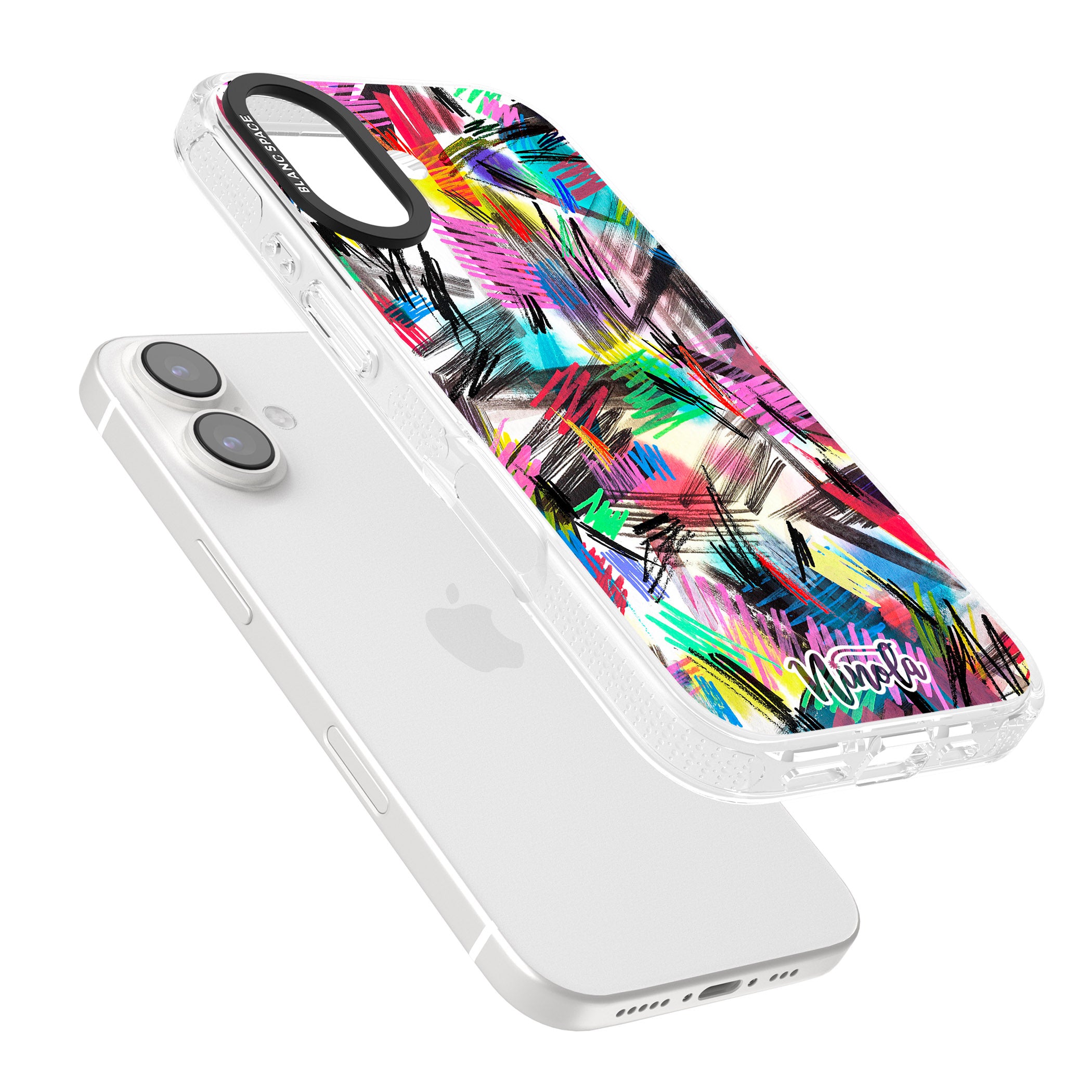Wild Strokes iPhone 16 / 16 Plus Clear Case Impact Air - Blanc Space