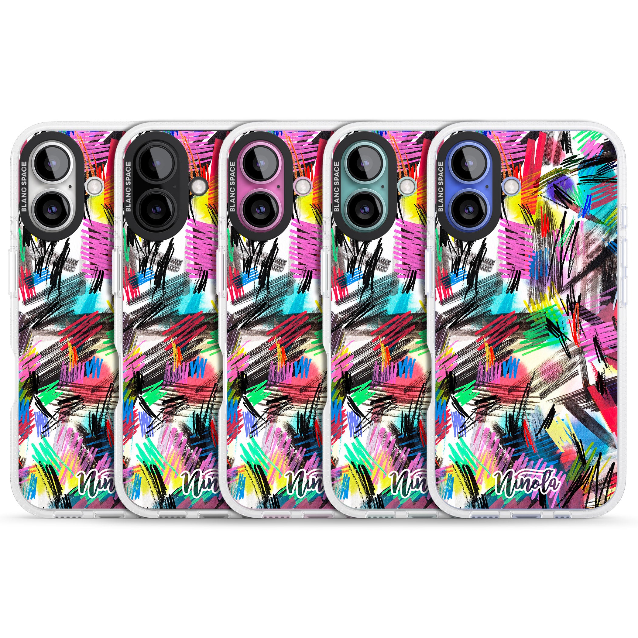 Wild Strokes iPhone 16 / 16 Plus Clear Case Impact Air - Blanc Space