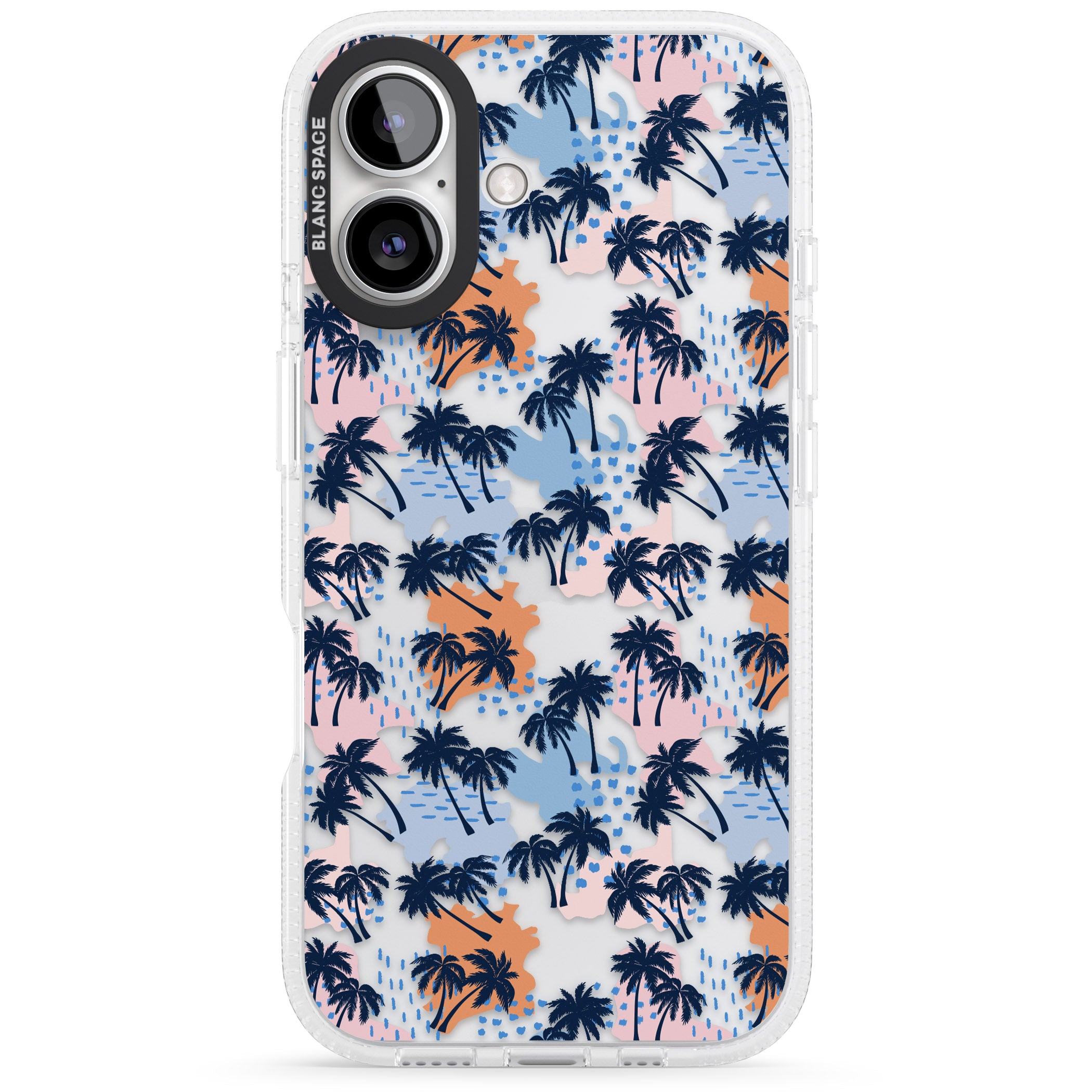 Summer Palm Trees (Clear) iPhone 16 / 16 Plus Clear Case Impact Air - Blanc Space