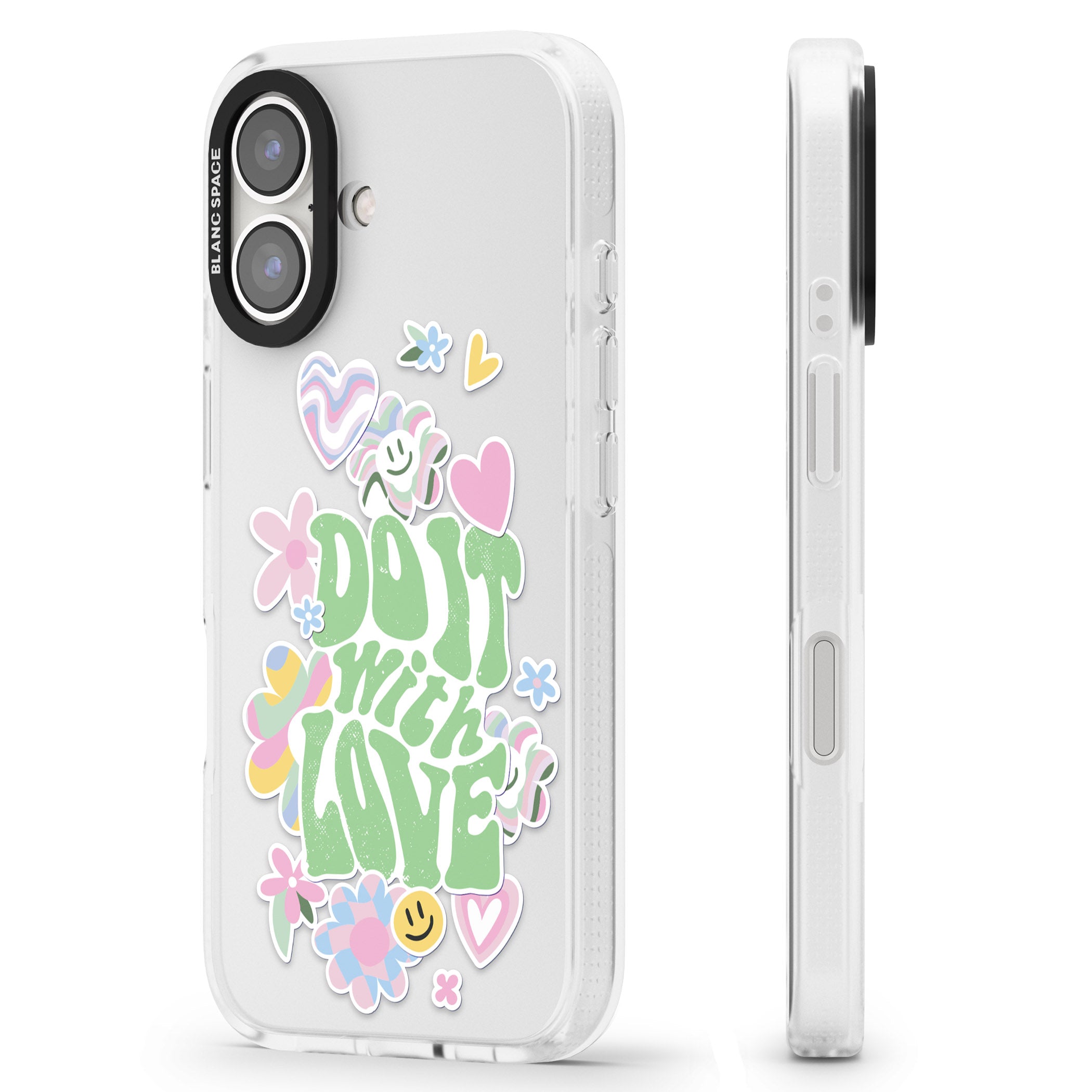 Do It With Love iPhone 16 / 16 Plus Clear Case Impact Air - Blanc Space