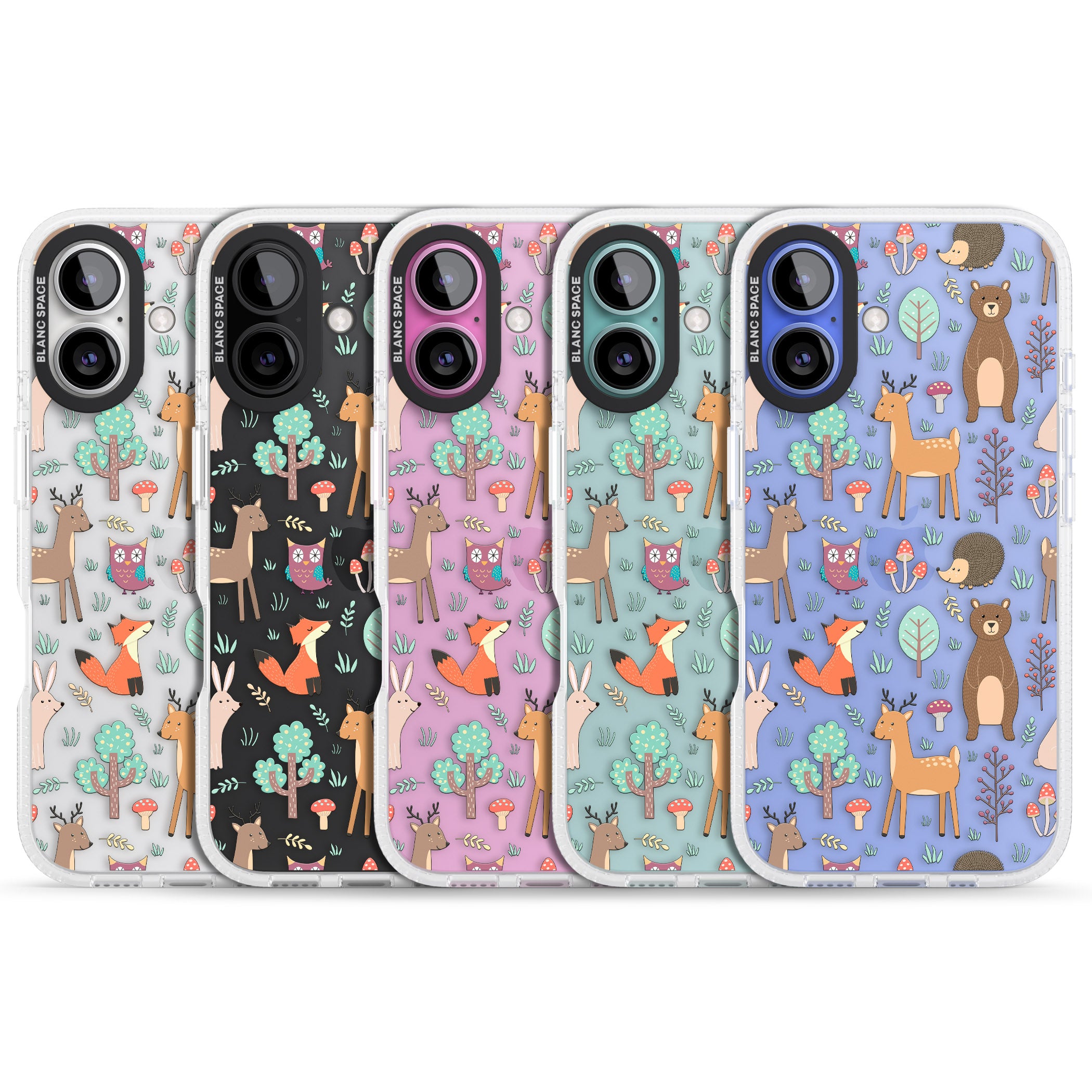 Wildlife Pattern iPhone 16 / 16 Plus Clear Case Impact Air - Blanc Space