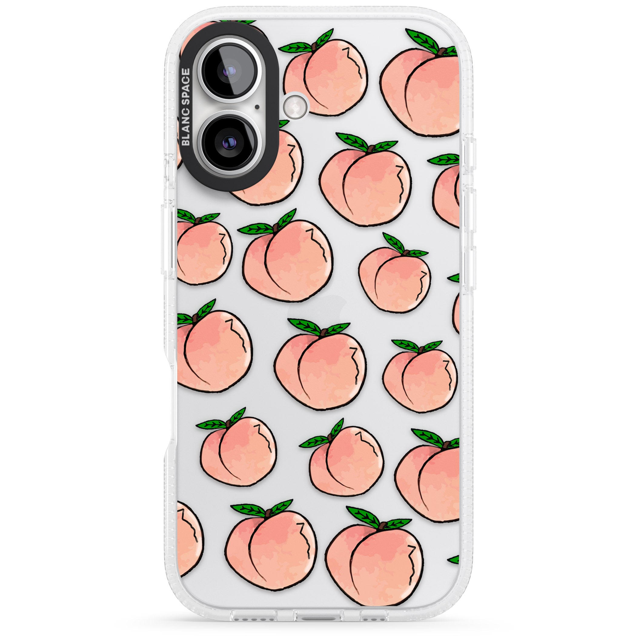 Life's a Peach iPhone 16 / 16 Plus Clear Case Impact Air - Blanc Space