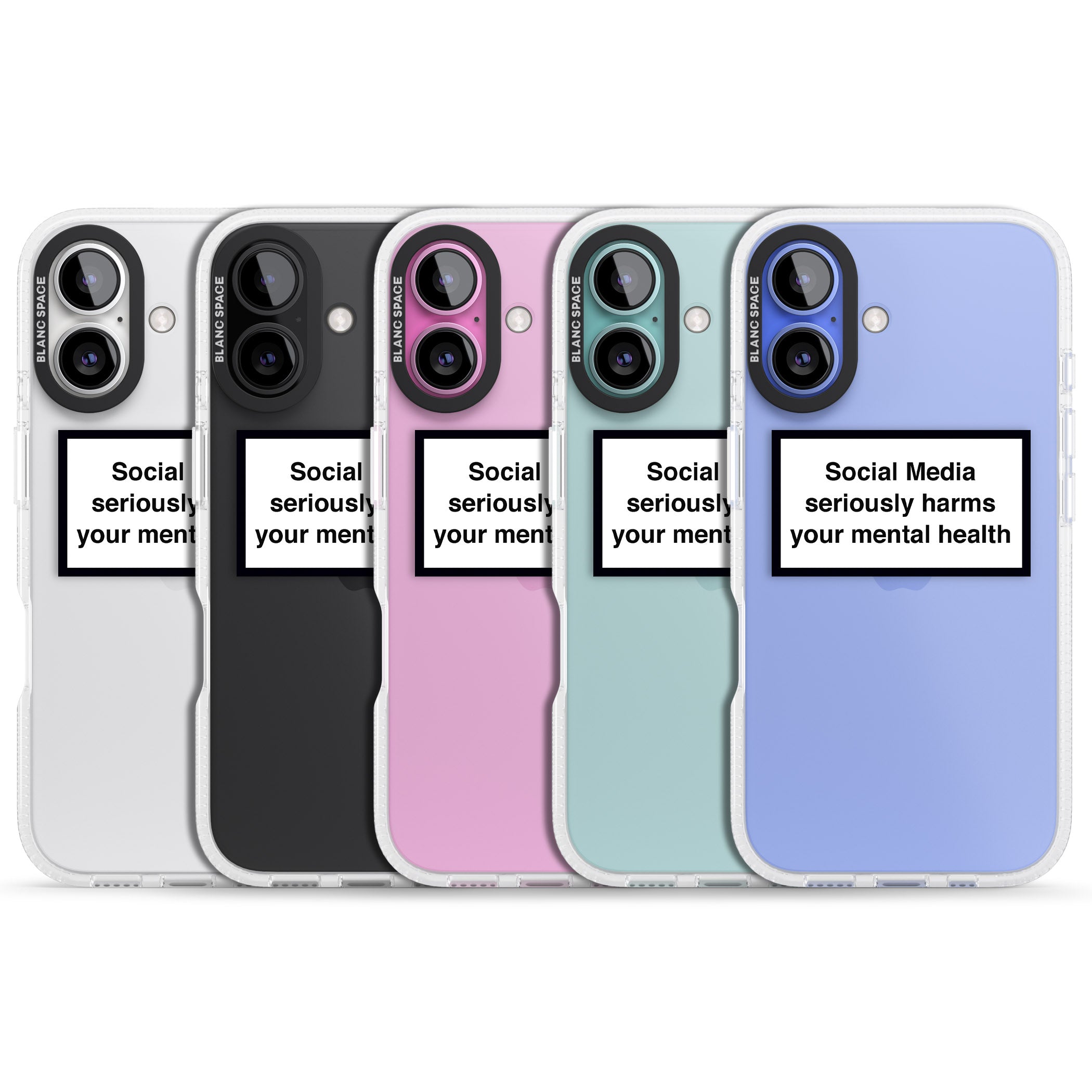 Social Media Quote iPhone 16 / 16 Plus Clear Case Impact Air - Blanc Space