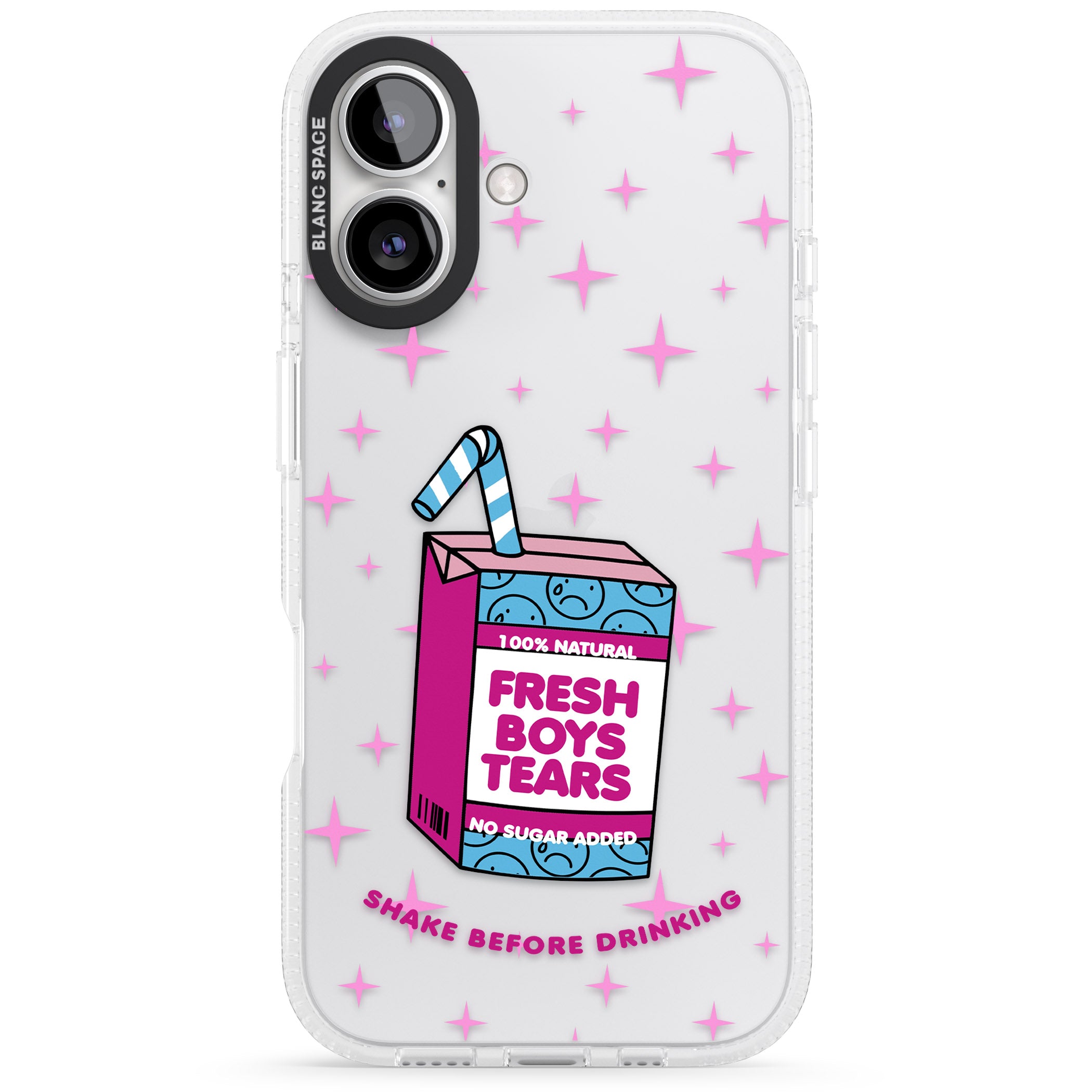 Boy Tears iPhone 16 / 16 Plus Clear Case Impact Air - Blanc Space