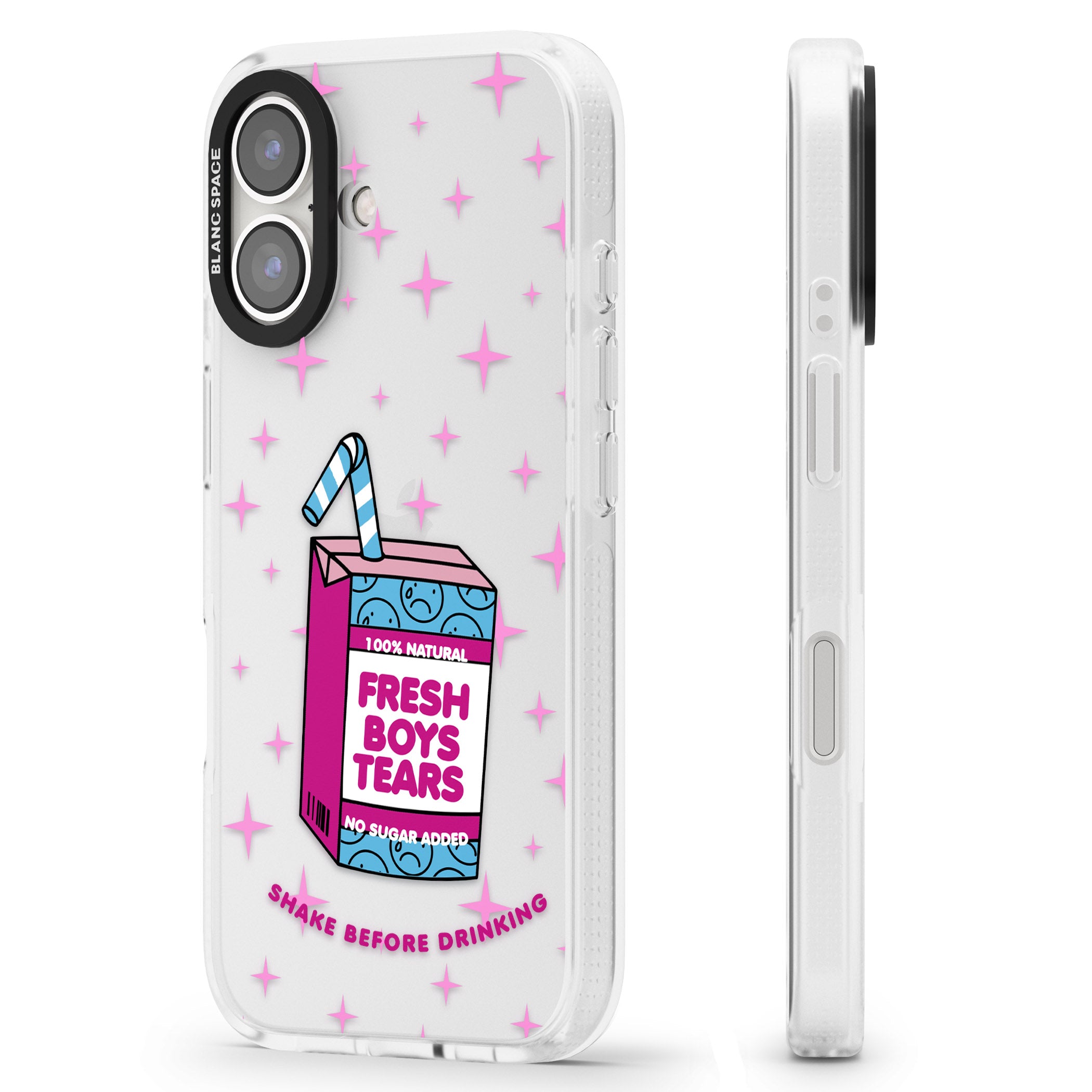 Boy Tears iPhone 16 / 16 Plus Clear Case Impact Air - Blanc Space