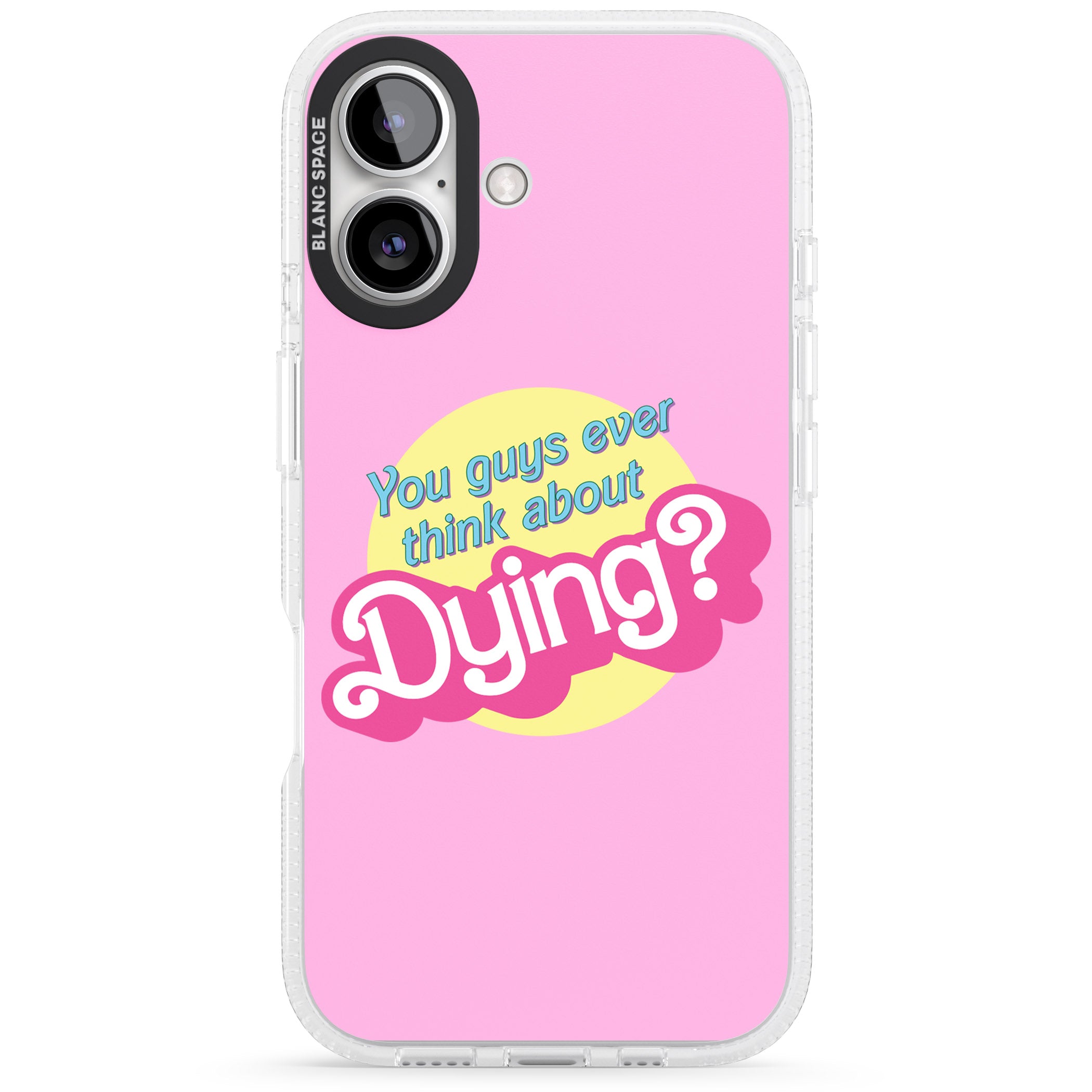 Ever Think About Dying? iPhone 16 / 16 Plus Clear Case Impact Air - Blanc Space