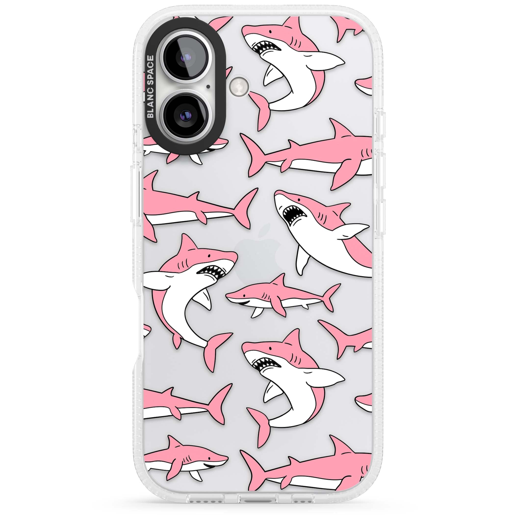 Bubblegum Sharks for her iPhone case | Clear Case Impact Air case for iPhone 16, iPhone 16 Plus