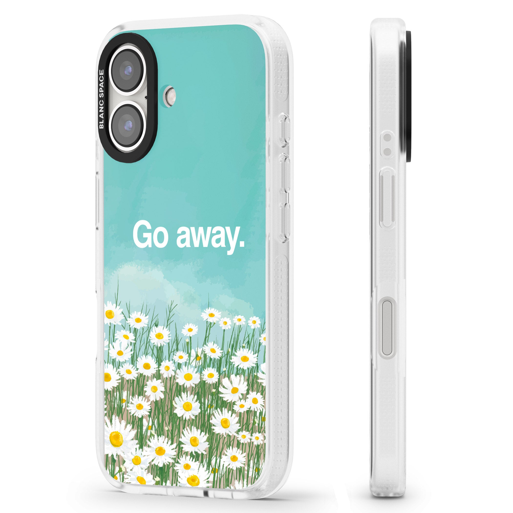 Go away iPhone 16 / 16 Plus Clear Case Impact Air - Blanc Space