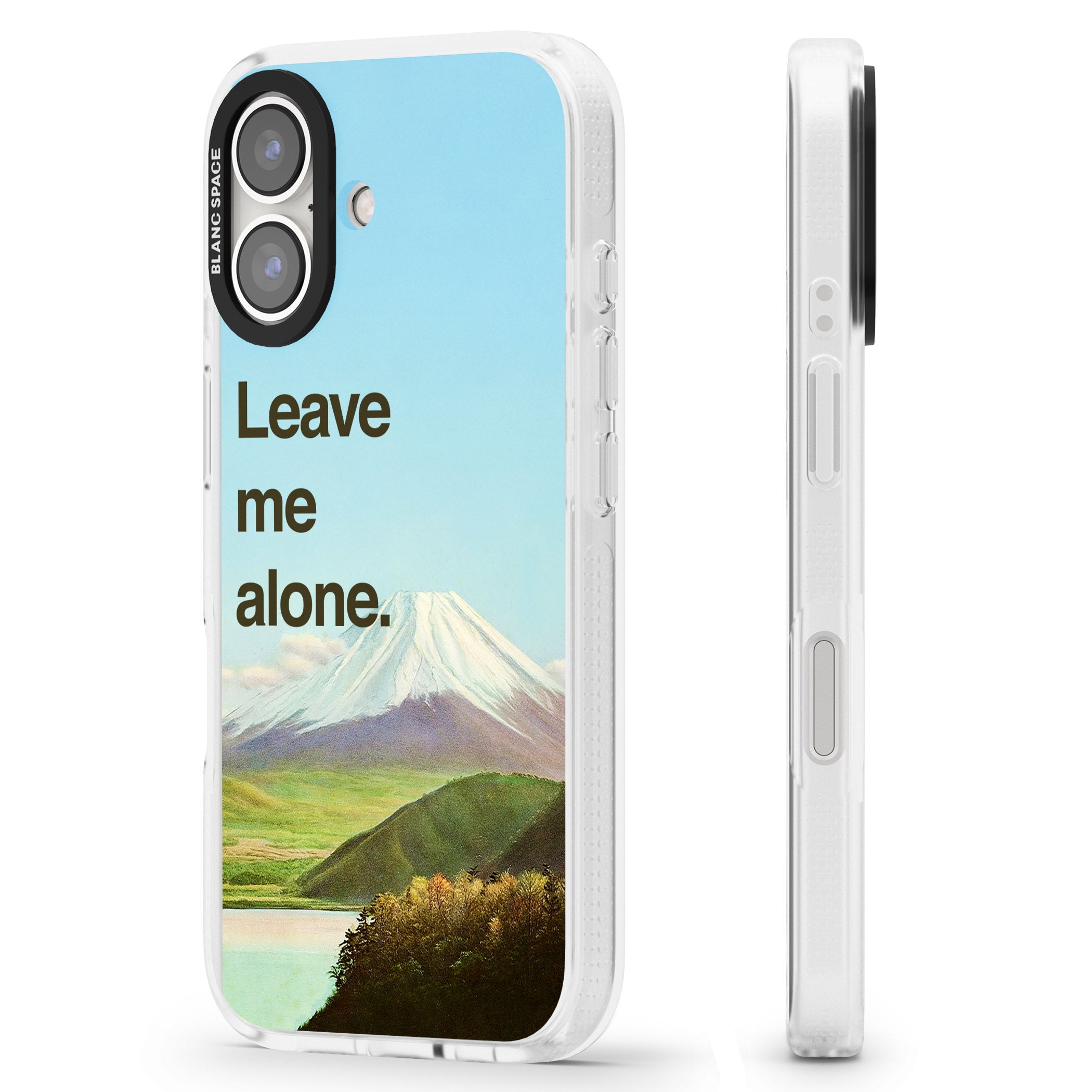 Leave me alone iPhone 16 / 16 Plus Clear Case Impact Air - Blanc Space