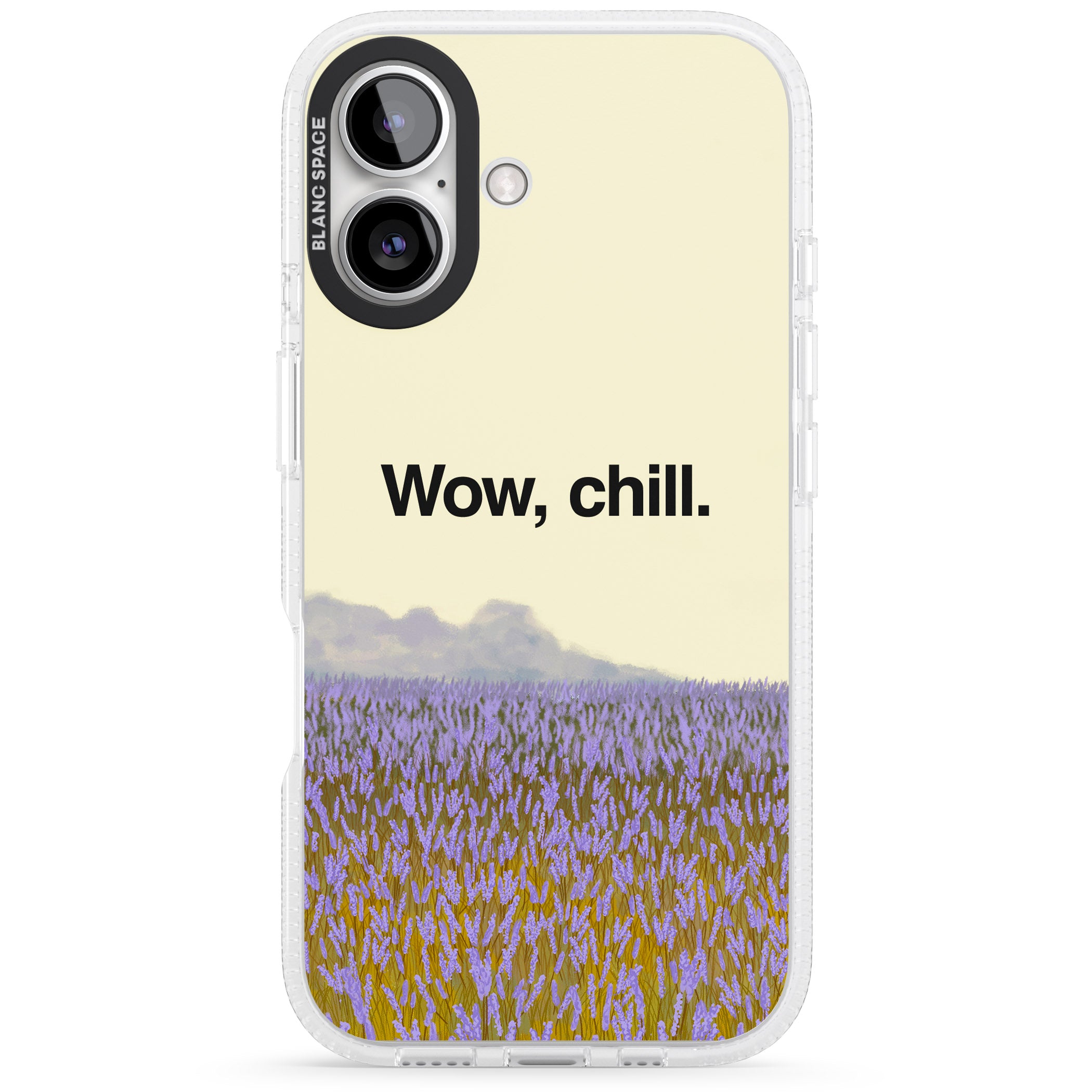 Wow, chill iPhone 16 / 16 Plus Clear Case Impact Air - Blanc Space