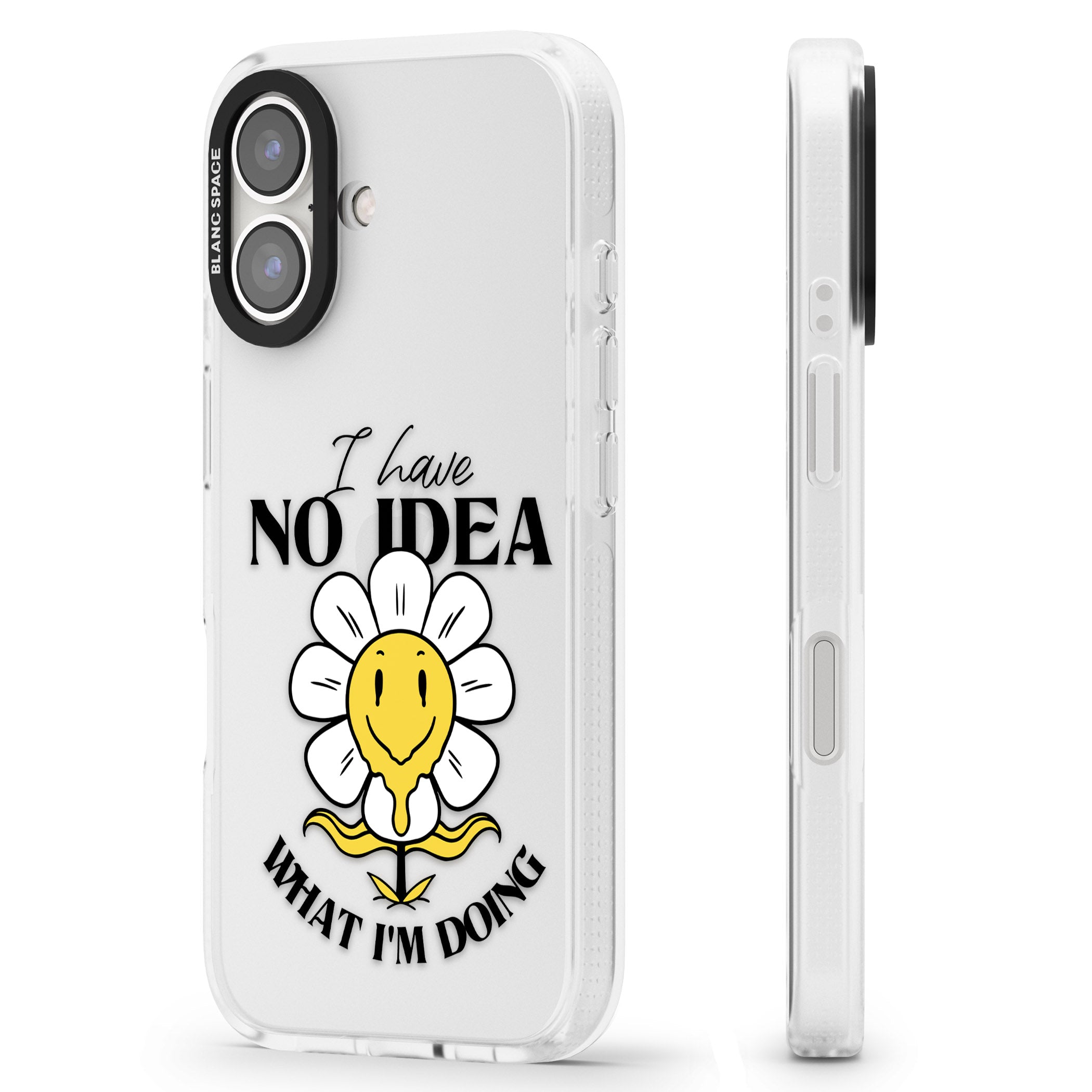 No Idea iPhone 16 / 16 Plus Clear Case Impact Air - Blanc Space