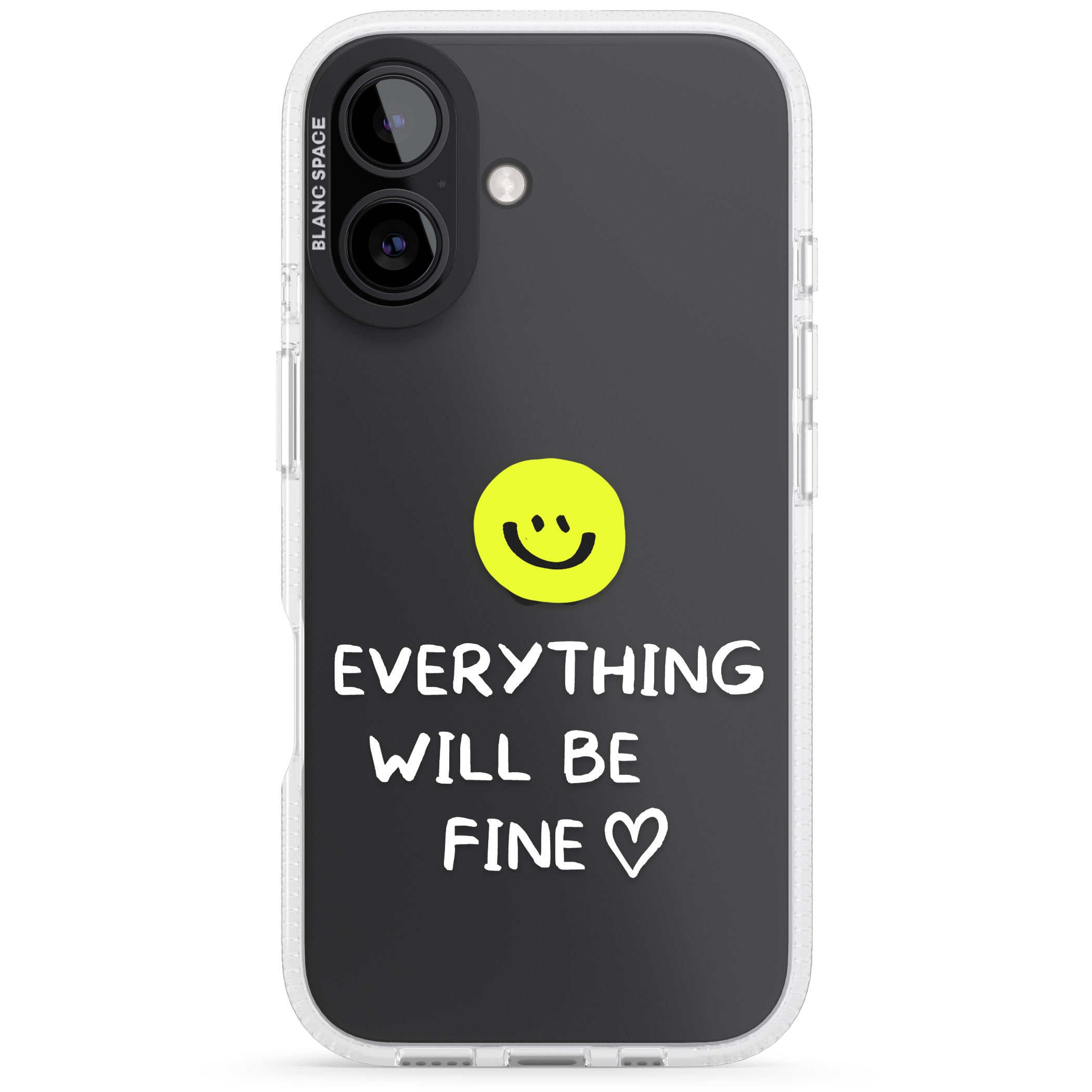 Everything Will Be Fine iPhone 16 / 16 Plus Clear Case Impact Air - Blanc Space