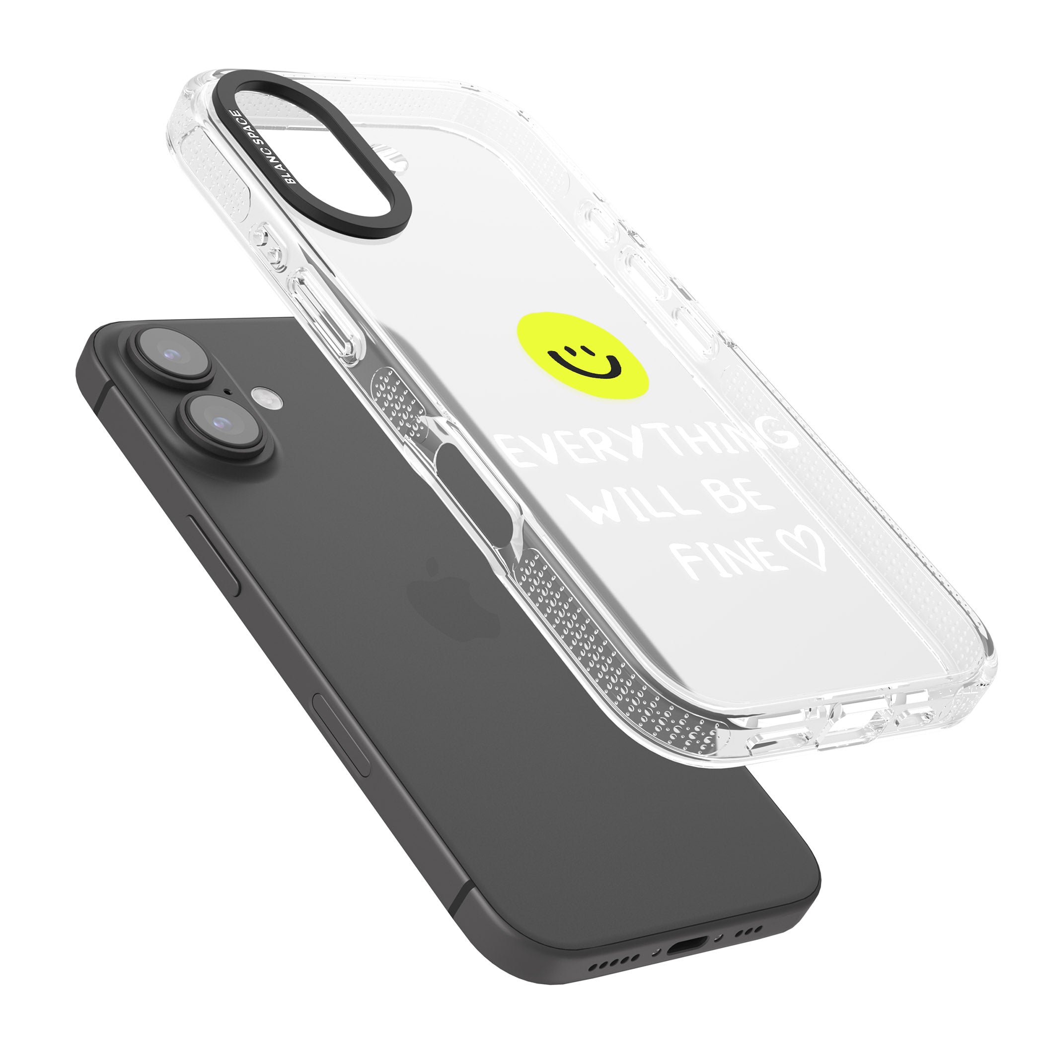 Everything Will Be Fine iPhone 16 / 16 Plus Clear Case Impact Air - Blanc Space