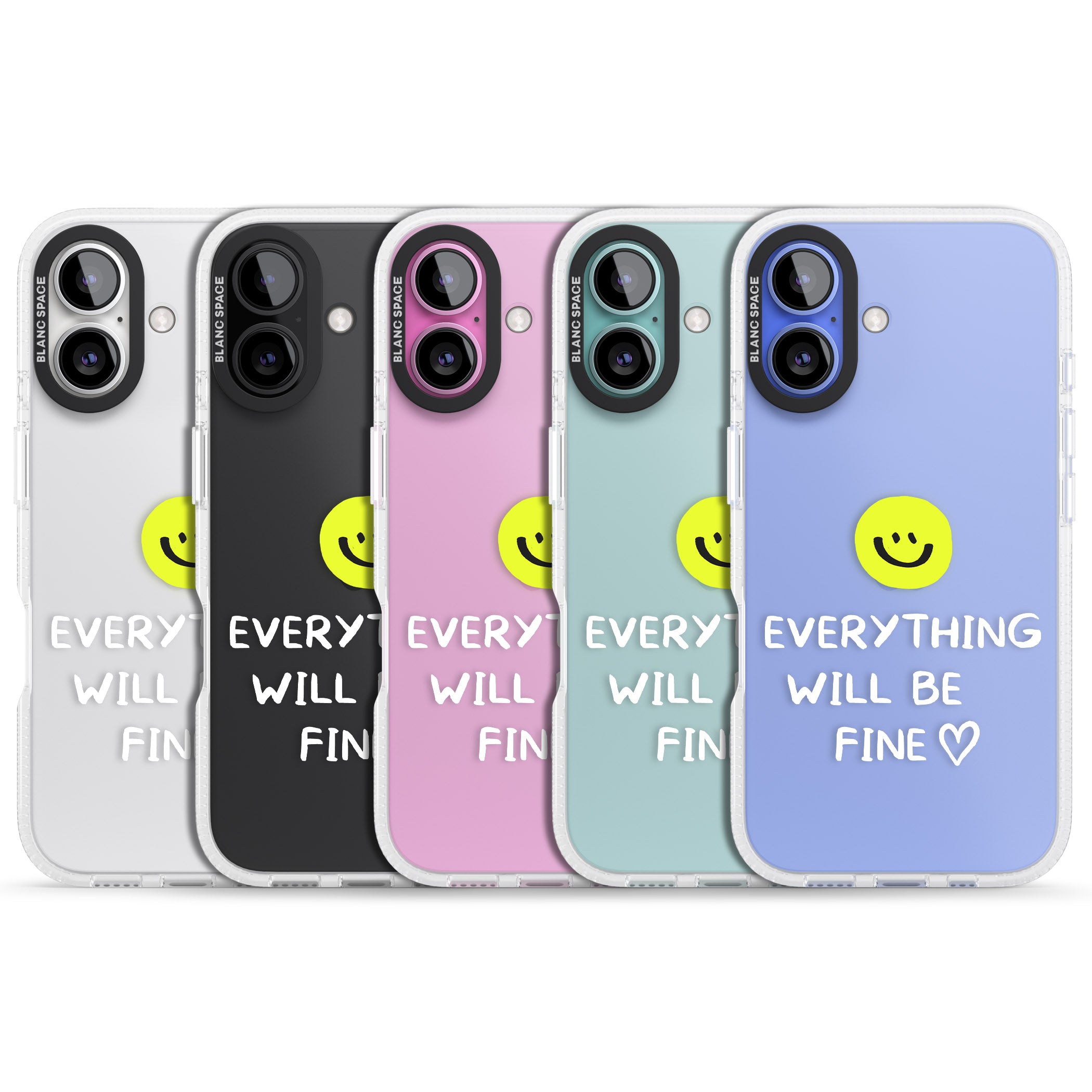 Everything Will Be Fine iPhone 16 / 16 Plus Clear Case Impact Air - Blanc Space