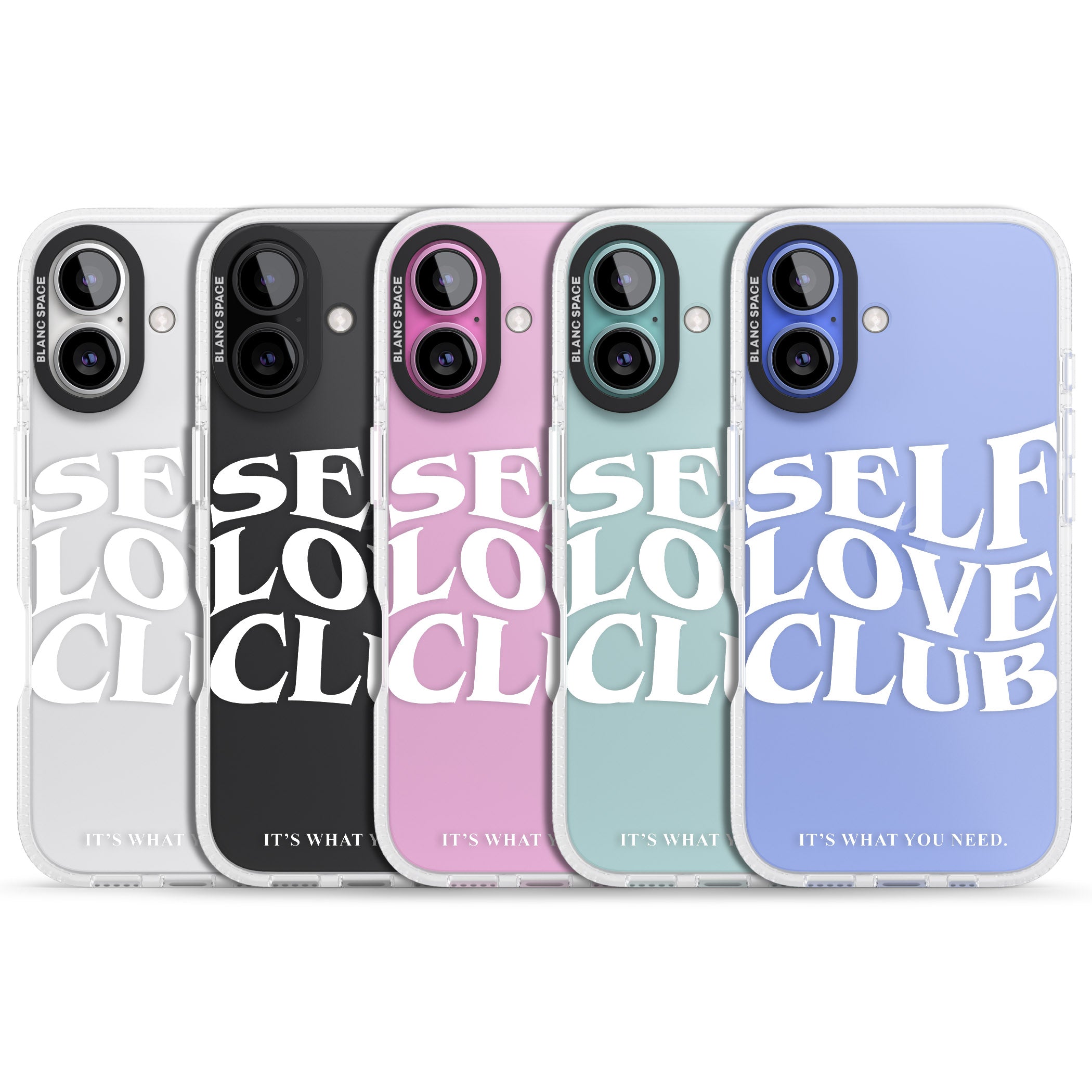 Self Love Club (White) iPhone 16 / 16 Plus Clear Case Impact Air - Blanc Space