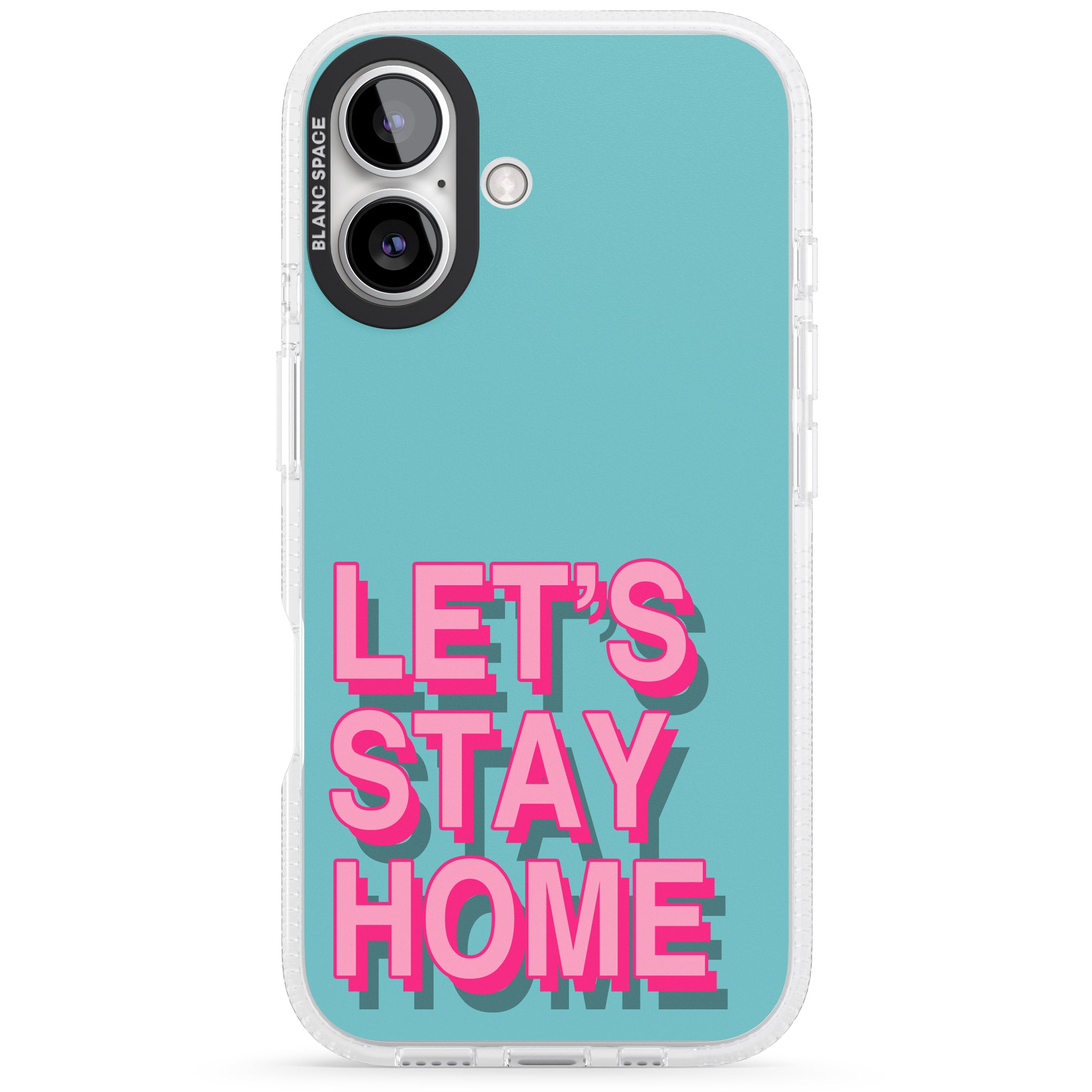 Let's Stay Home iPhone 16 / 16 Plus Clear Case Impact Air - Blanc Space