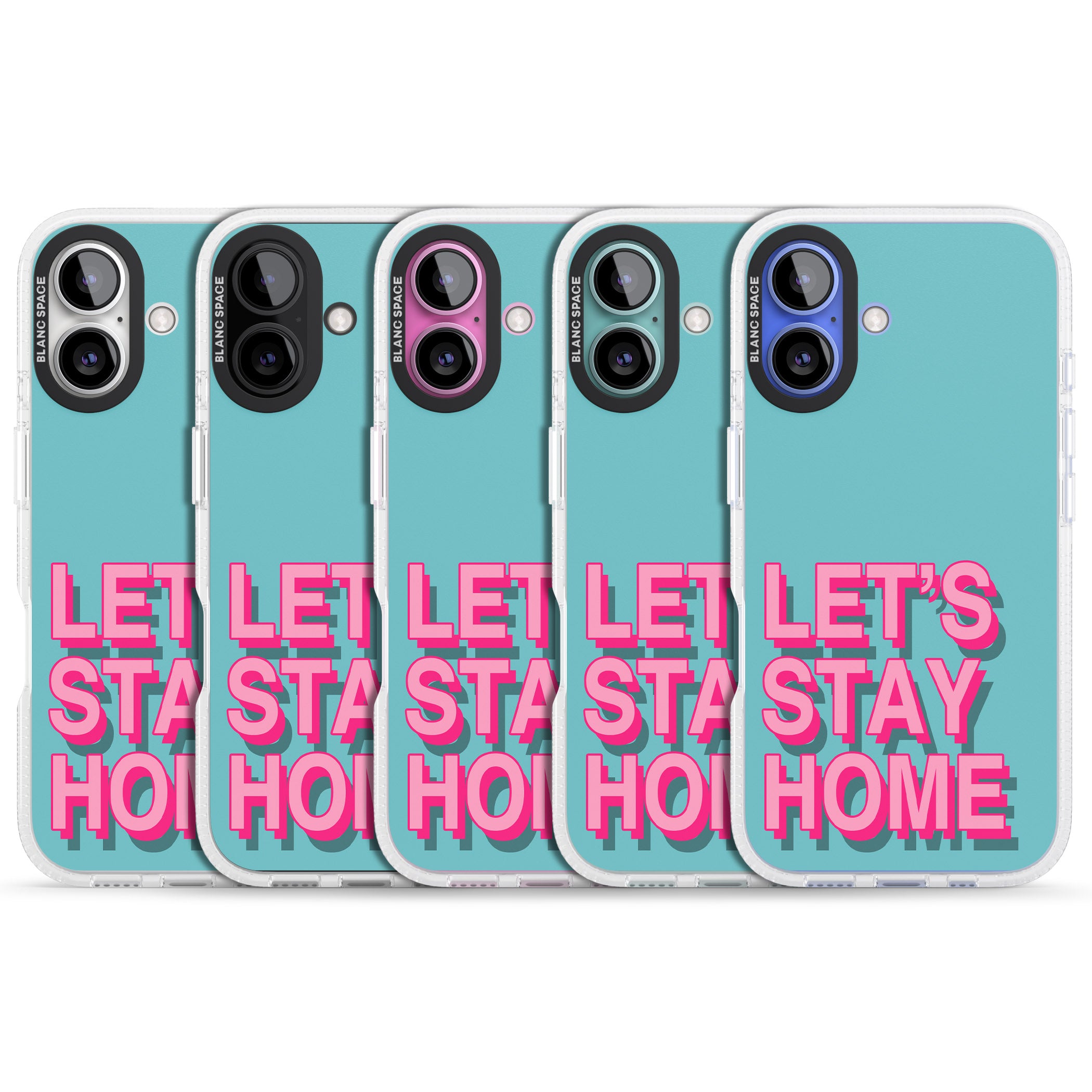 Let's Stay Home iPhone 16 / 16 Plus Clear Case Impact Air - Blanc Space