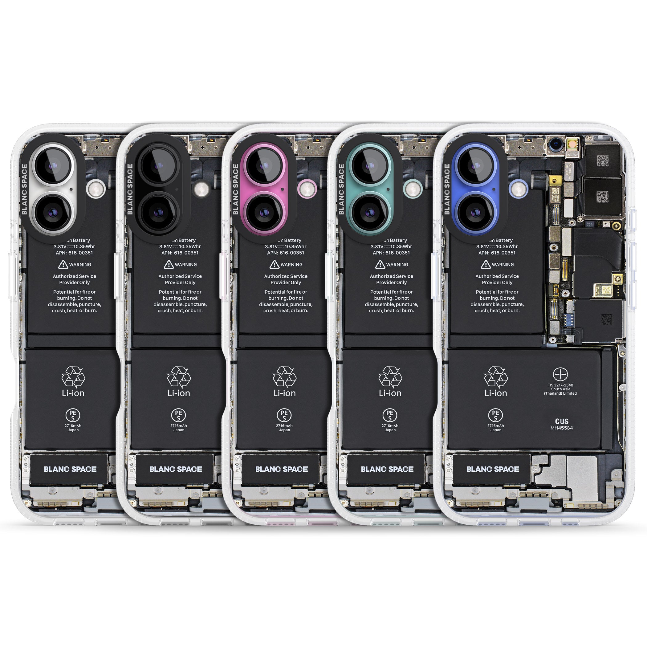 Circuit Board iPhone 16 / 16 Plus Clear Case Impact Air - Blanc Space