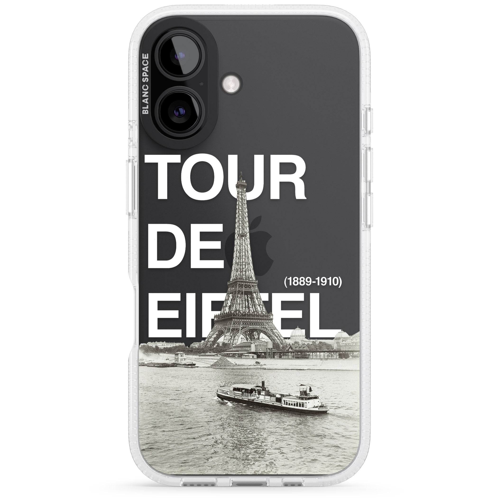TOUR DE EIFFEL iPhone 16 / 16 Plus Clear Case Impact Air - Blanc Space