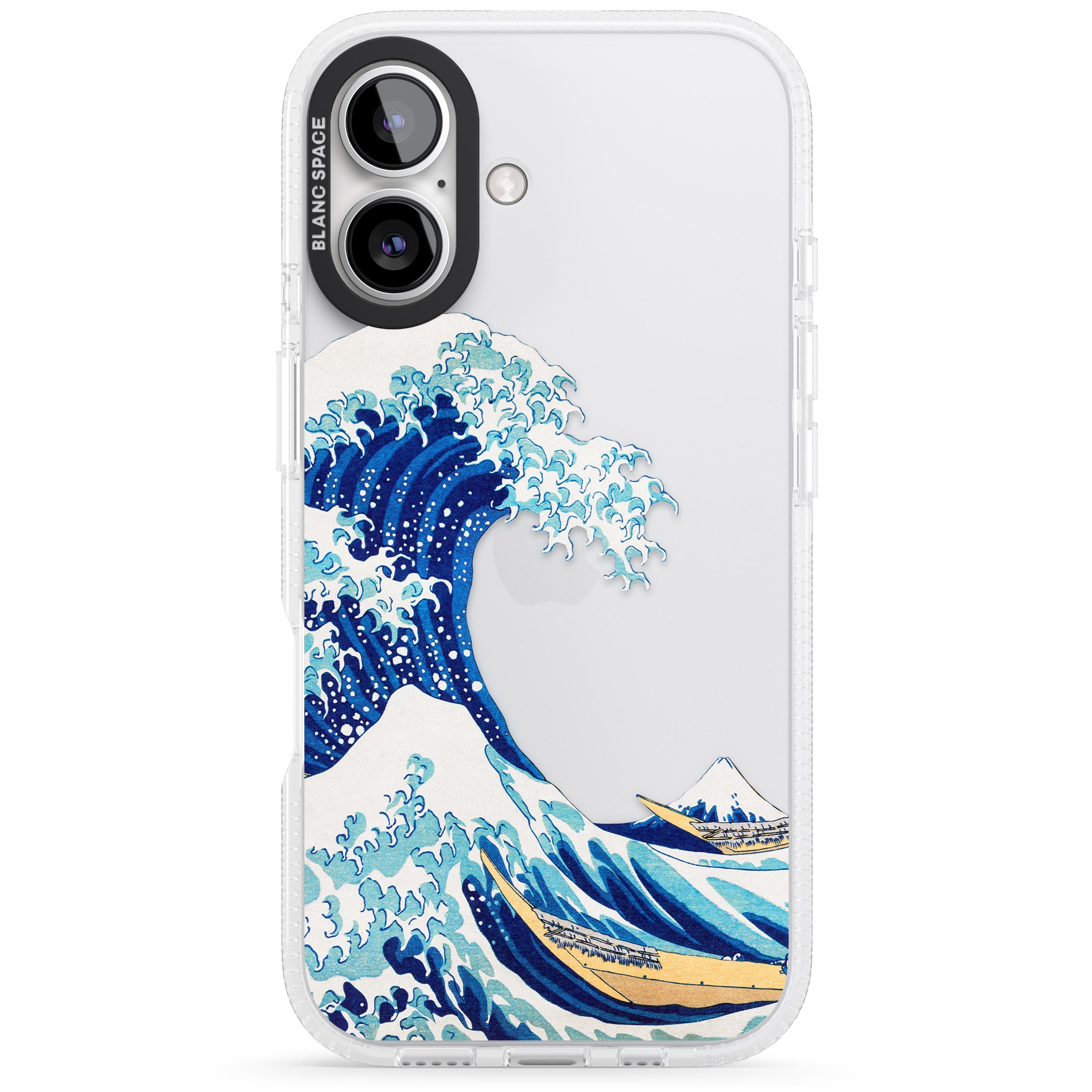 The Great Wave of Kanagawa iPhone 16 / 16 Plus Clear Case Impact Air - Blanc Space