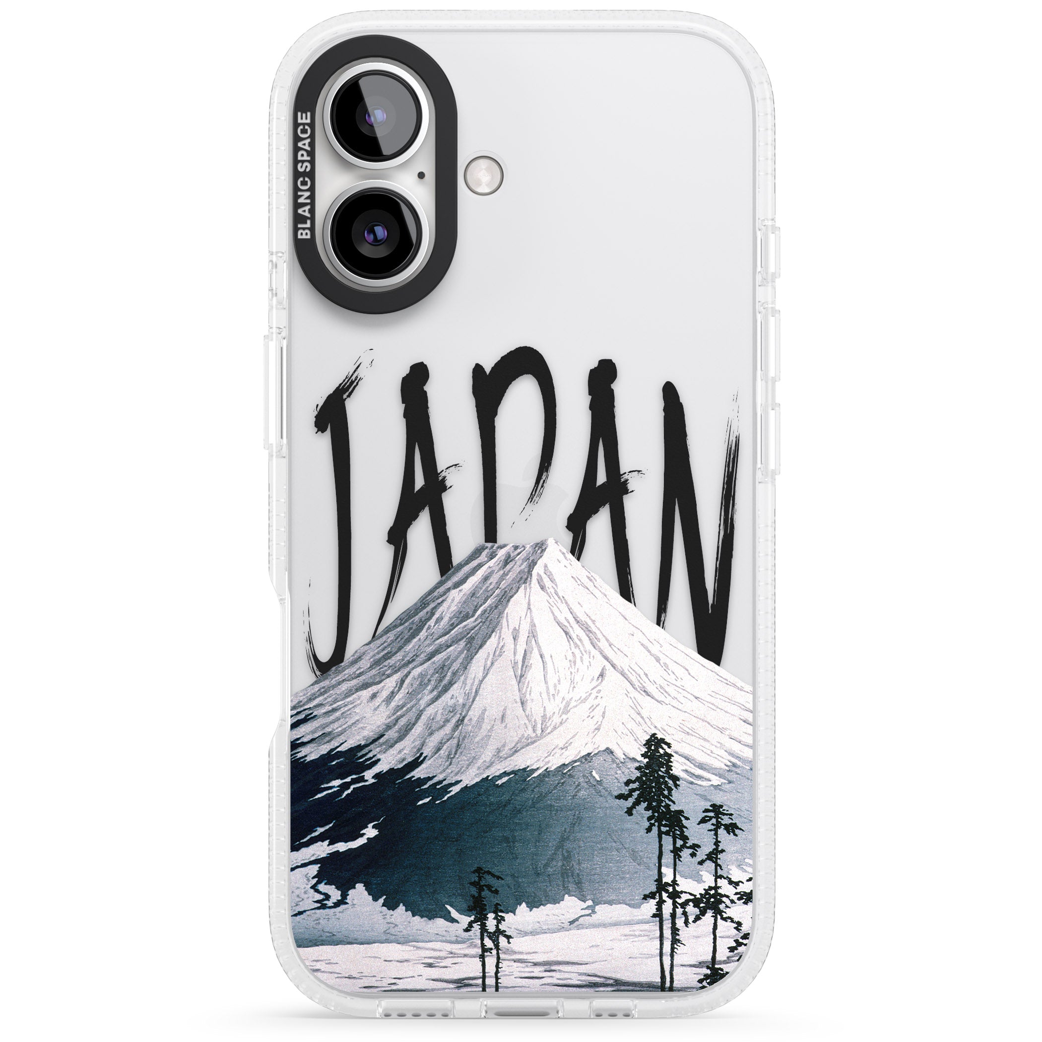 Mount Fuji Cutout iPhone 16 / 16 Plus Clear Case Impact Air - Blanc Space
