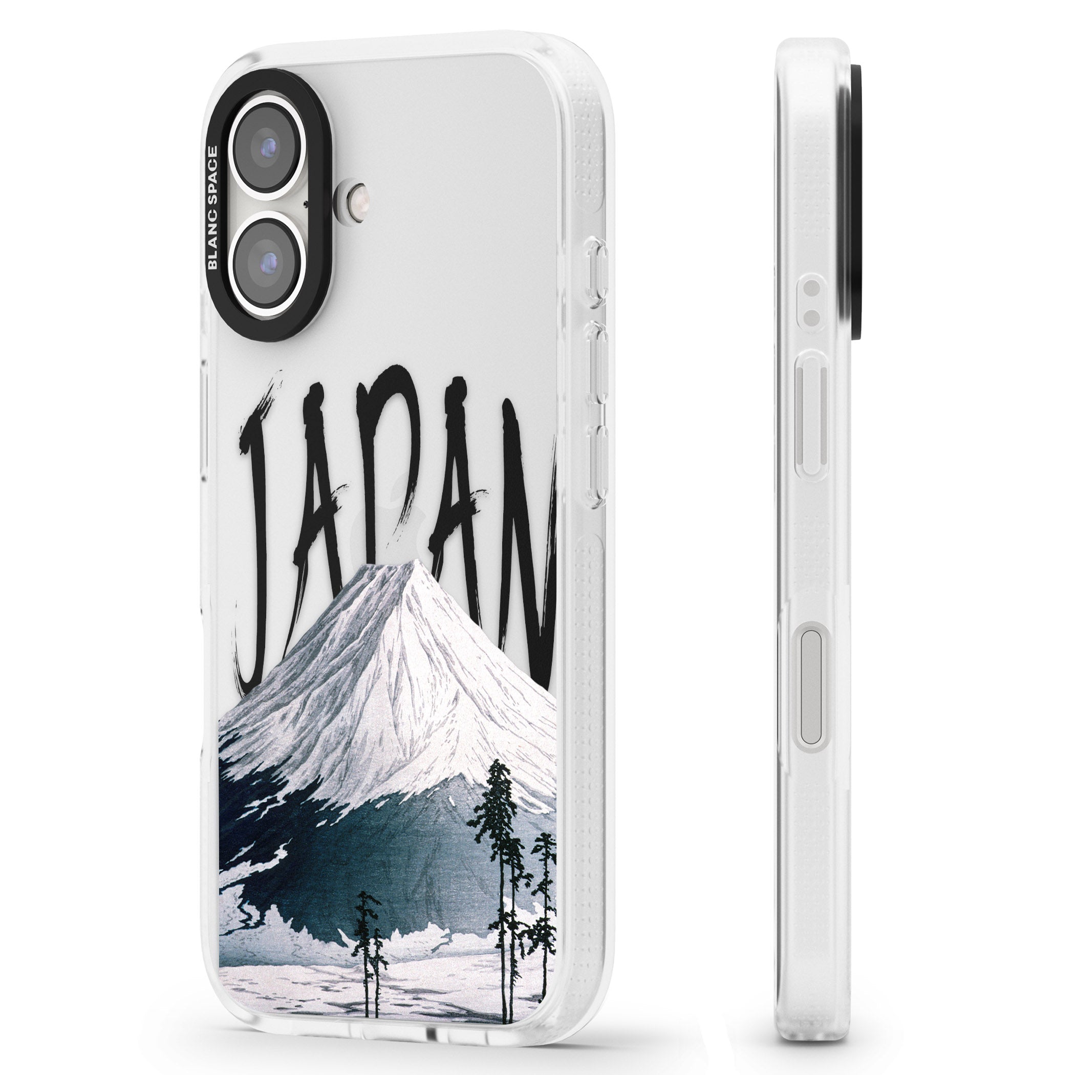 Mount Fuji Cutout iPhone 16 / 16 Plus Clear Case Impact Air - Blanc Space