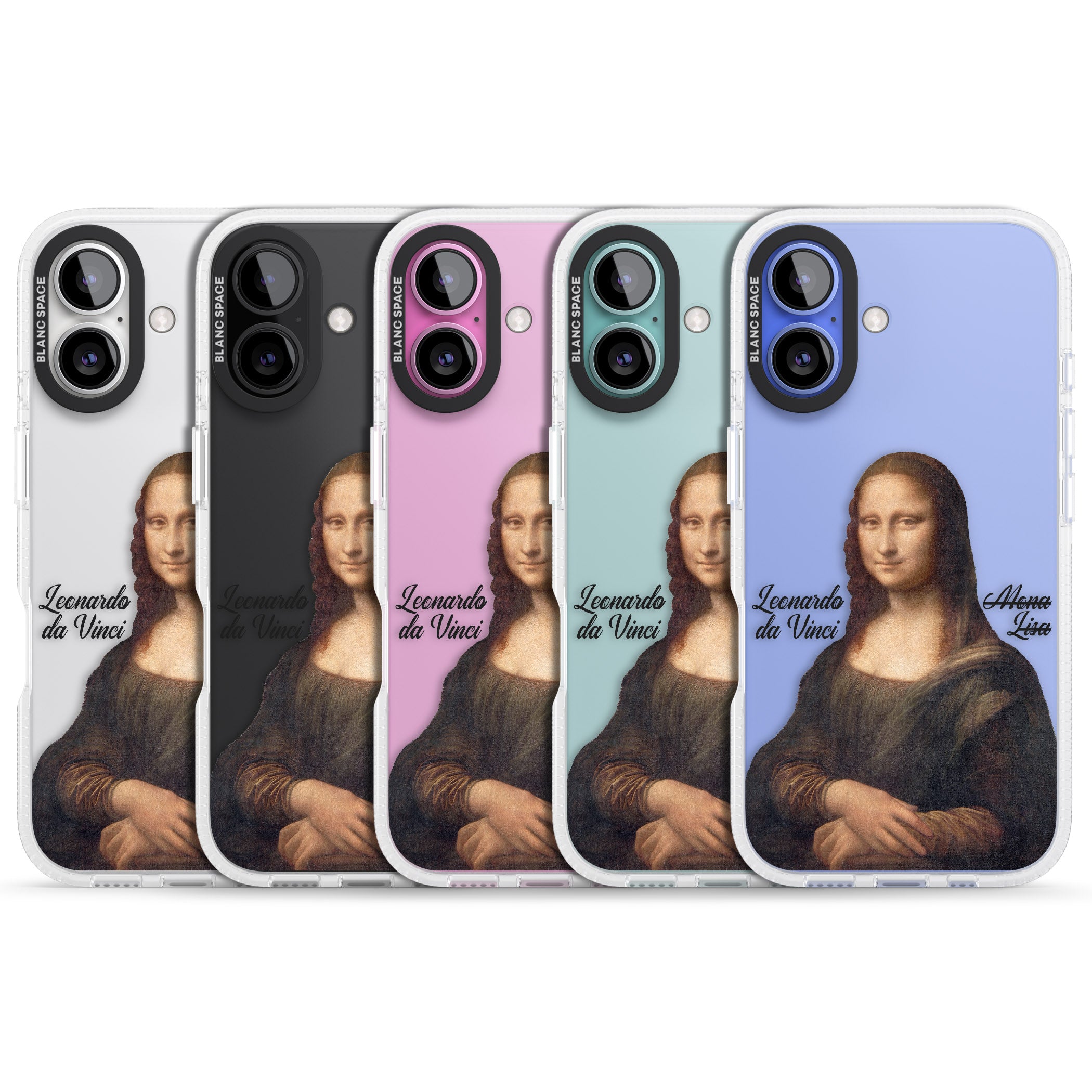 Mona Lisa Cutout iPhone 16 / 16 Plus Clear Case Impact Air - Blanc Space