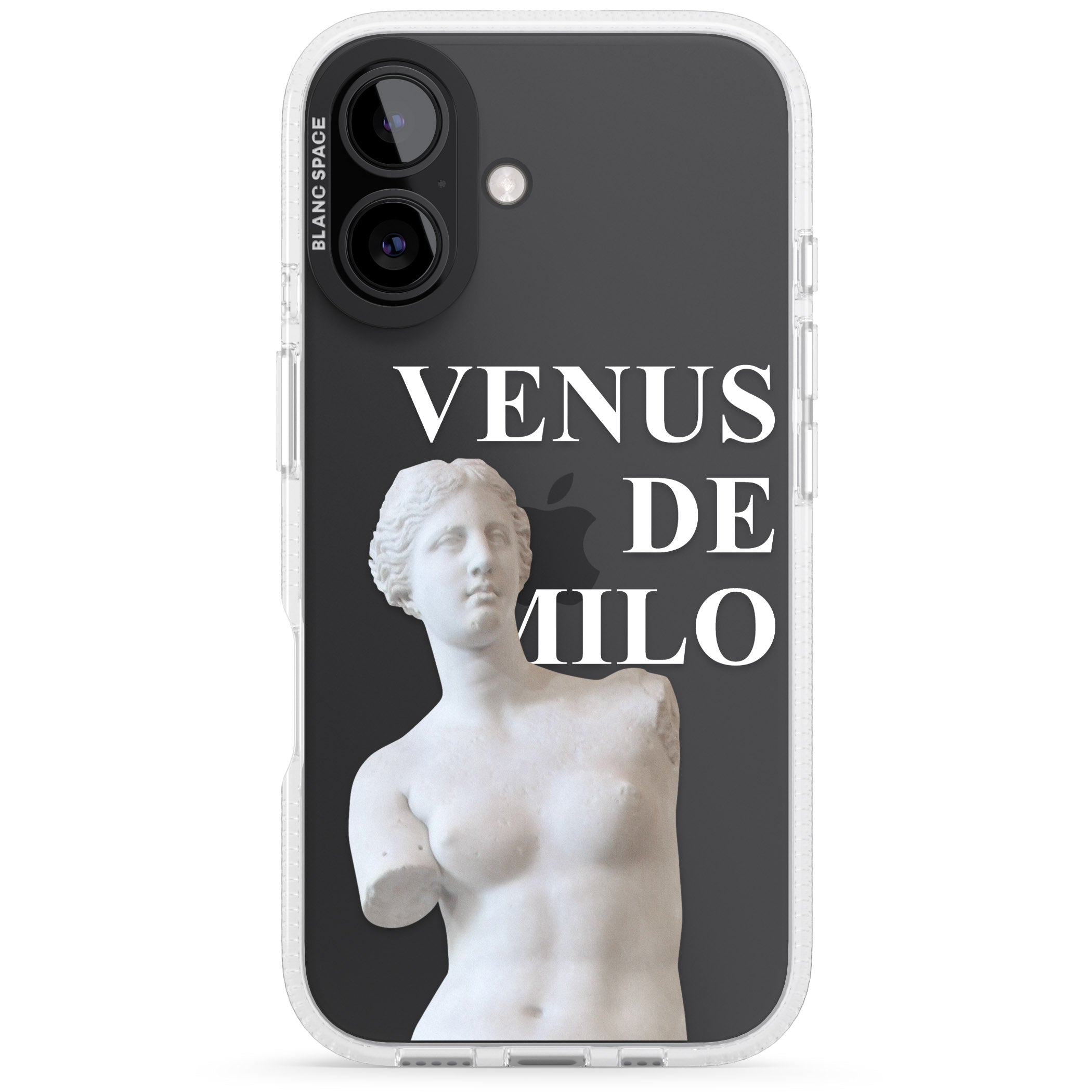 Venus De Milo Cutout iPhone 16 / 16 Plus Clear Case Impact Air - Blanc Space