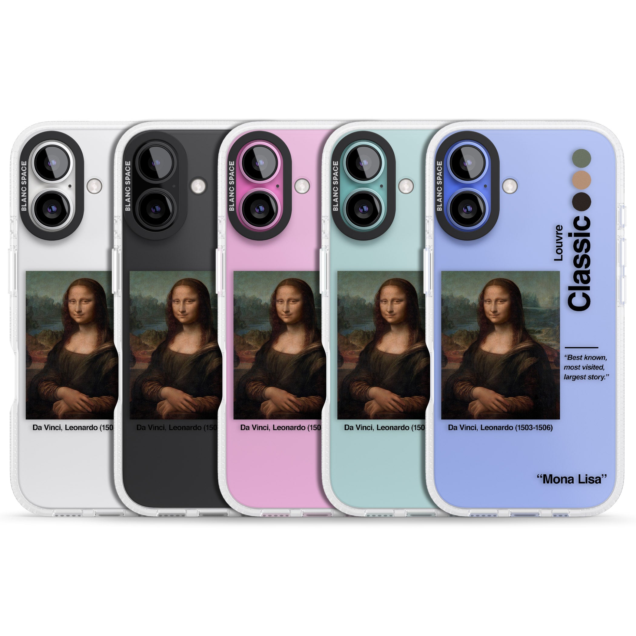 Mona Lisa - Leonardo Da Vinci iPhone 16 / 16 Plus Clear Case Impact Air - Blanc Space