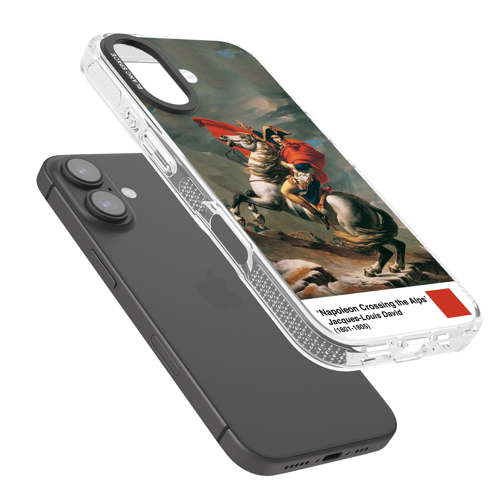 Napoleon Crossing the Alps iPhone 16 / 16 Plus Clear Case Impact Air - Blanc Space