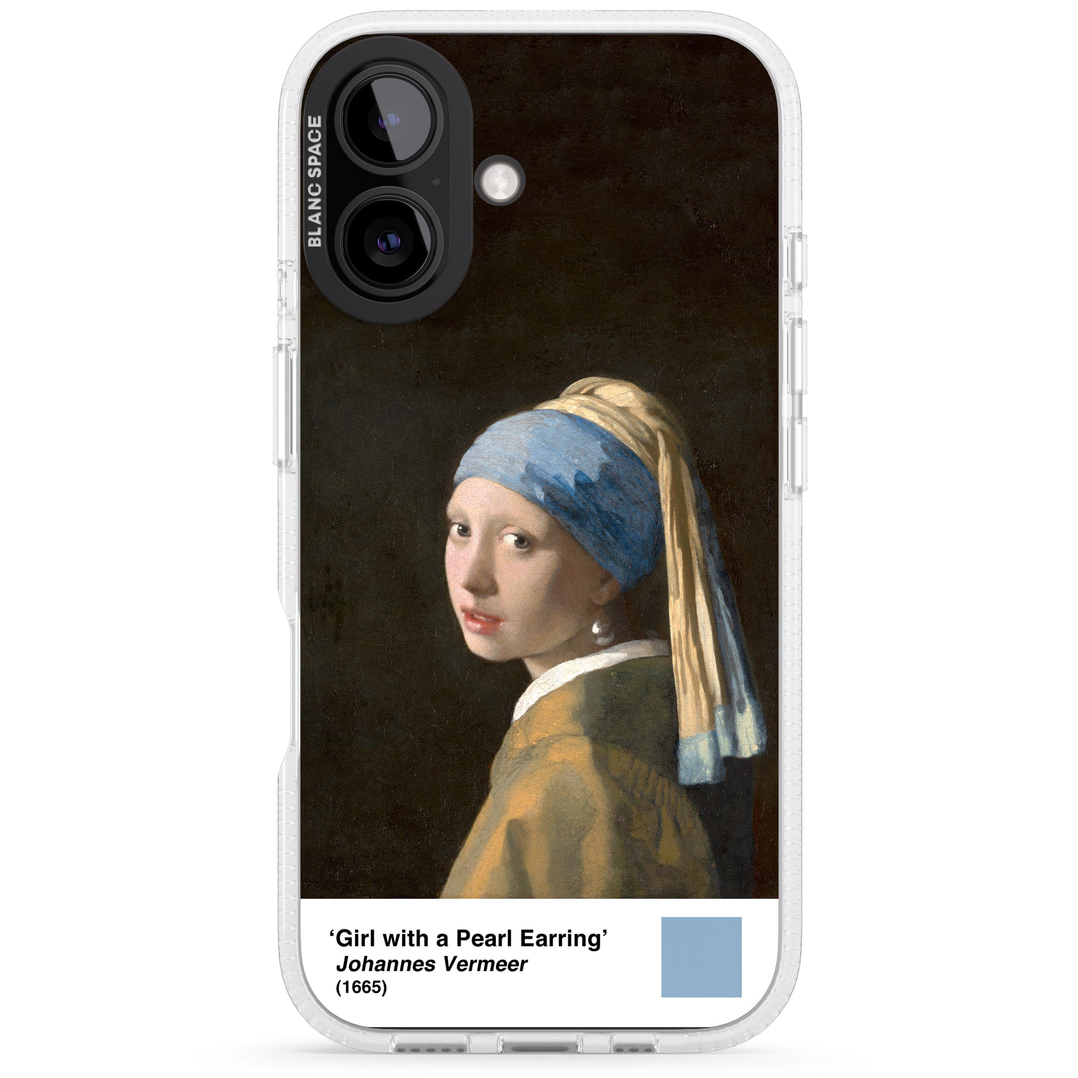 Girl with a Pearl Earring iPhone 16 / 16 Plus Clear Case Impact Air - Blanc Space