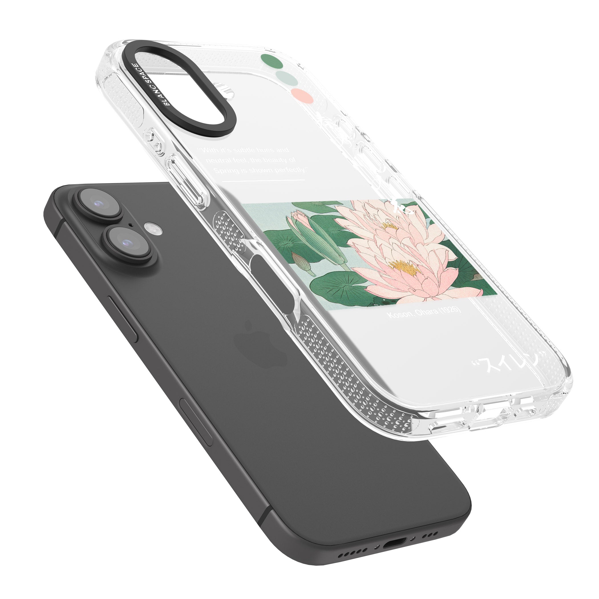 Water Lily iPhone 16 / 16 Plus Clear Case Impact Air - Blanc Space