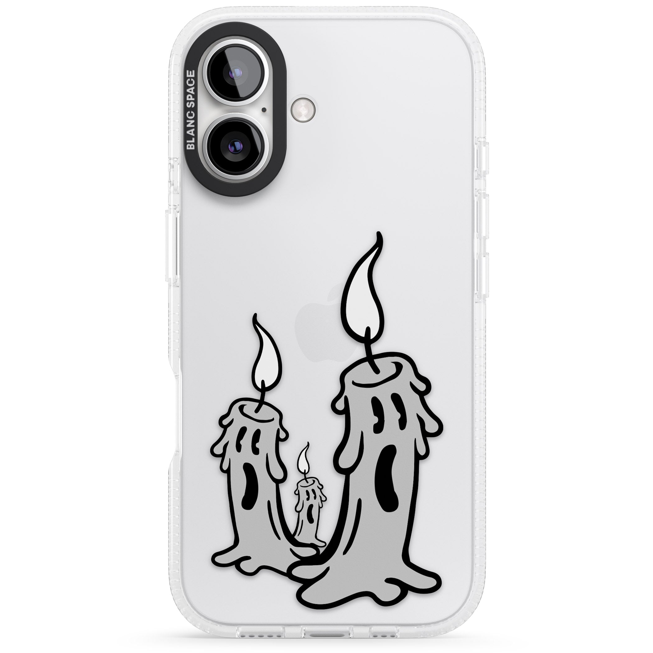 Candle Lit iPhone 16 / 16 Plus Clear Case Impact Air - Blanc Space