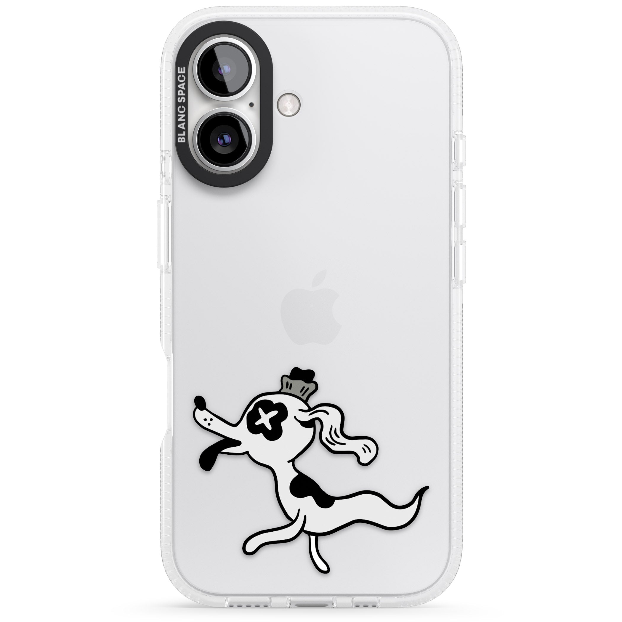 Dog Spirit iPhone 16 / 16 Plus Clear Case Impact Air - Blanc Space