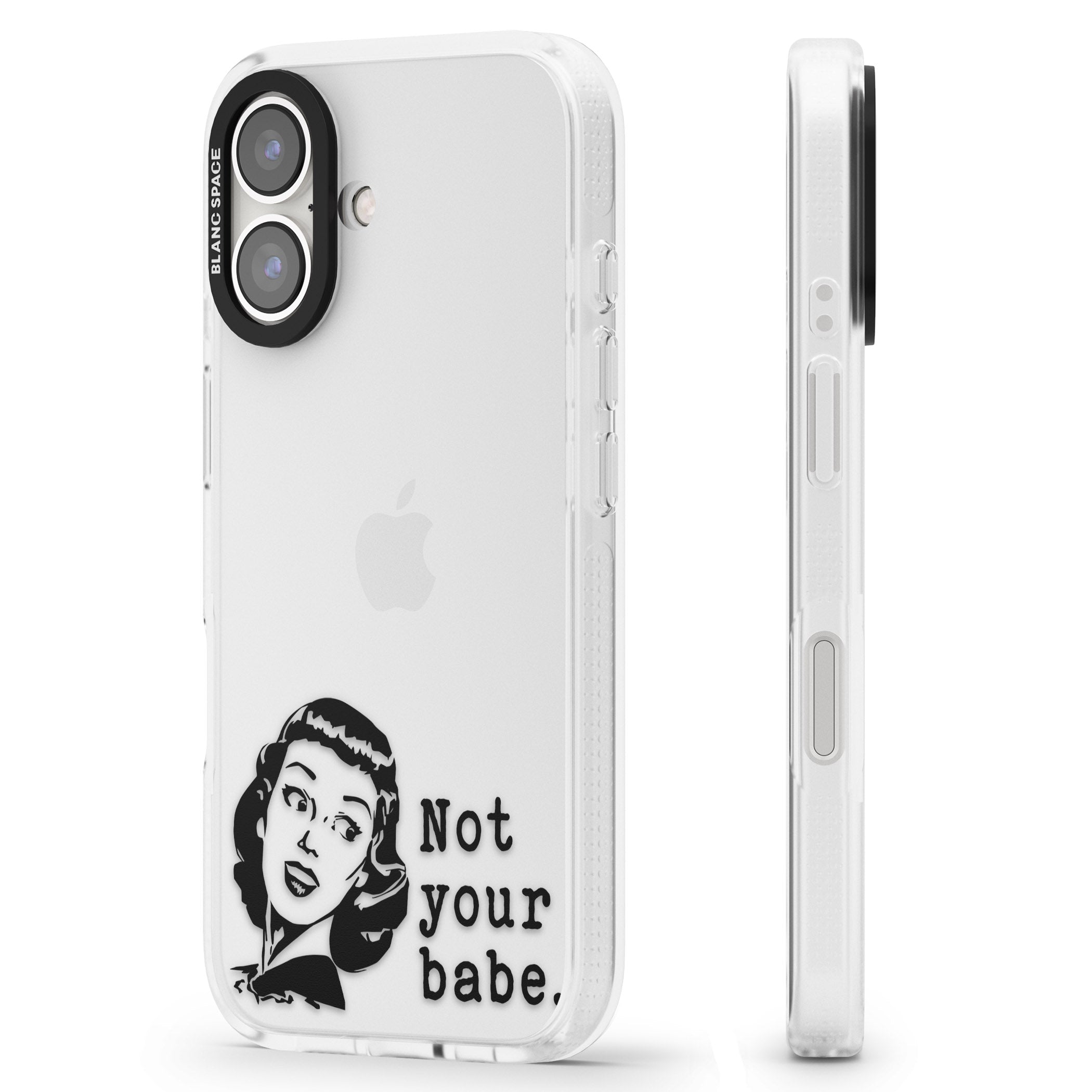 Not Your Babe iPhone 16 / 16 Plus Clear Case Impact Air - Blanc Space