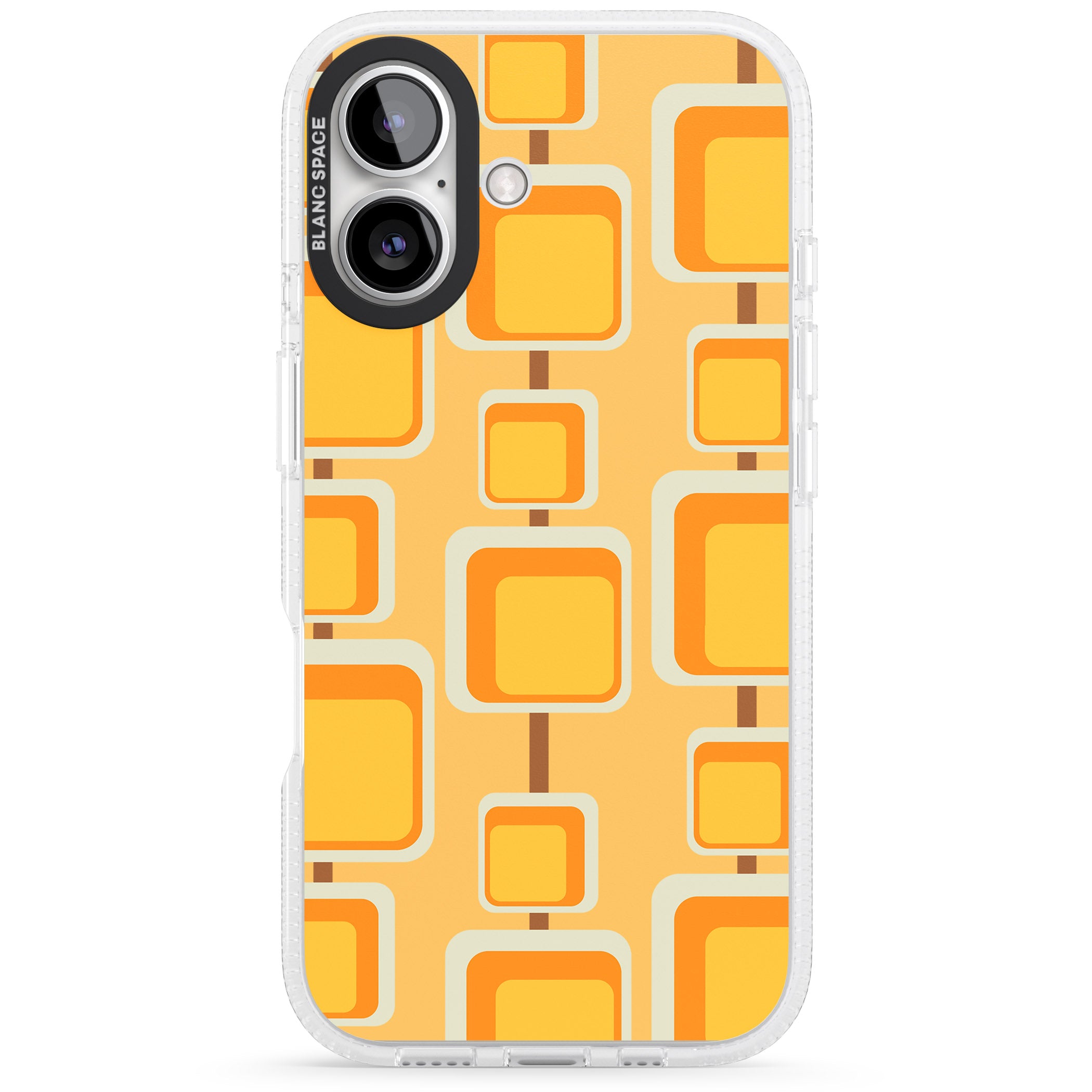 Sunny Mid-Century Squares iPhone 16 / 16 Plus Clear Case Impact Air - Blanc Space